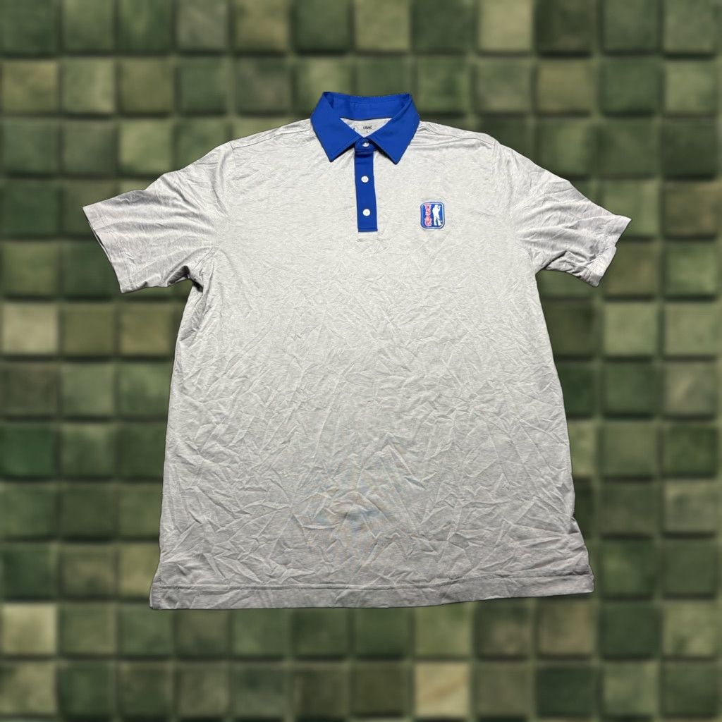 Vintage USGA Polo Mens Large Gray Blue Contrast Collar Polo Shirt Regular Fit Size US L / EU 52-54 / 3 - 1 Thumbnail
