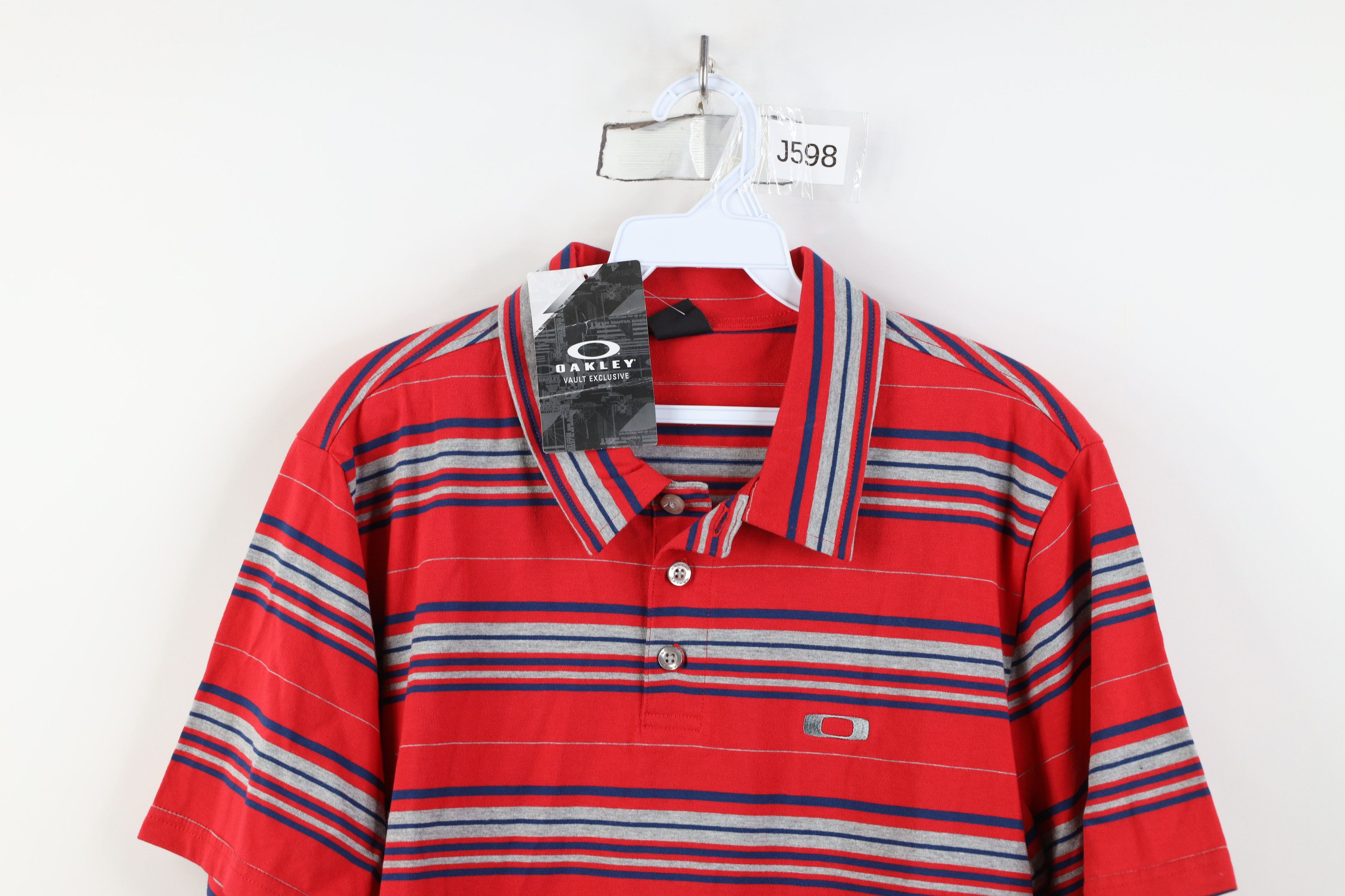 Oakley Deadstock Vintage Y2K Oakley Knit Collared Polo Shirt Red Size US M / EU 48-50 / 2 - 2 Thumbnail