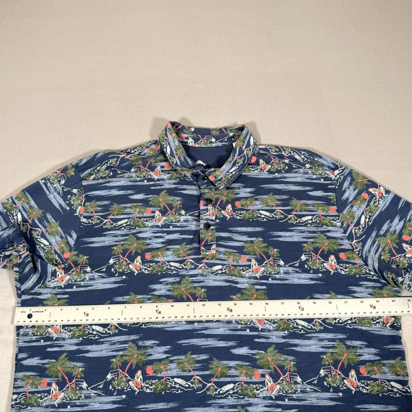 Tommy Bahama Tommy Bahama Polo Mens XL Blue Hawaiian Tropical Beach Aloha Pima Cotton Shirt Size US XL / EU 56 / 4 - 4 Thumbnail