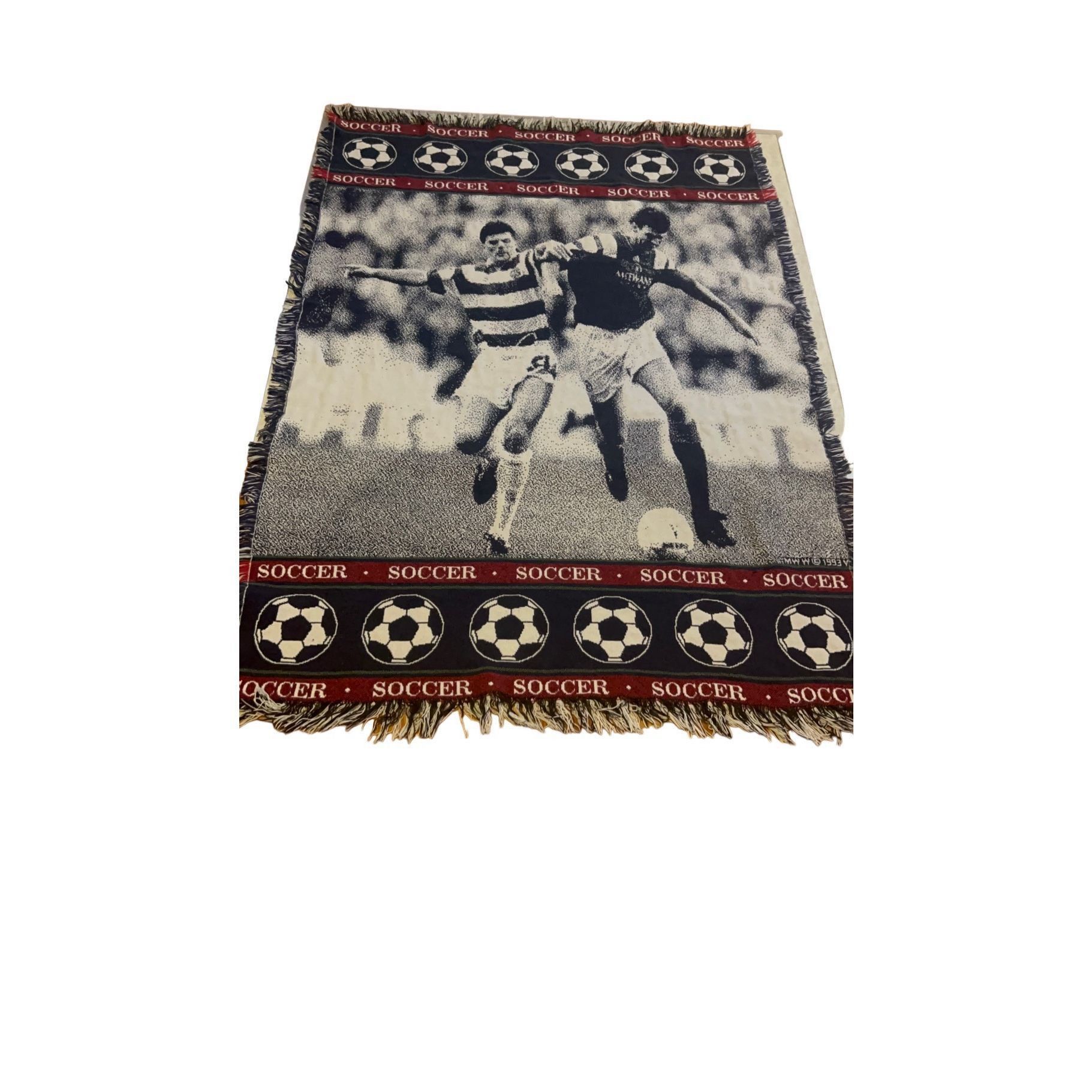 Vintage Vintage 90s Soccer MWW 1993 Tapestry Blanket Size ONE SIZE - 4 Thumbnail