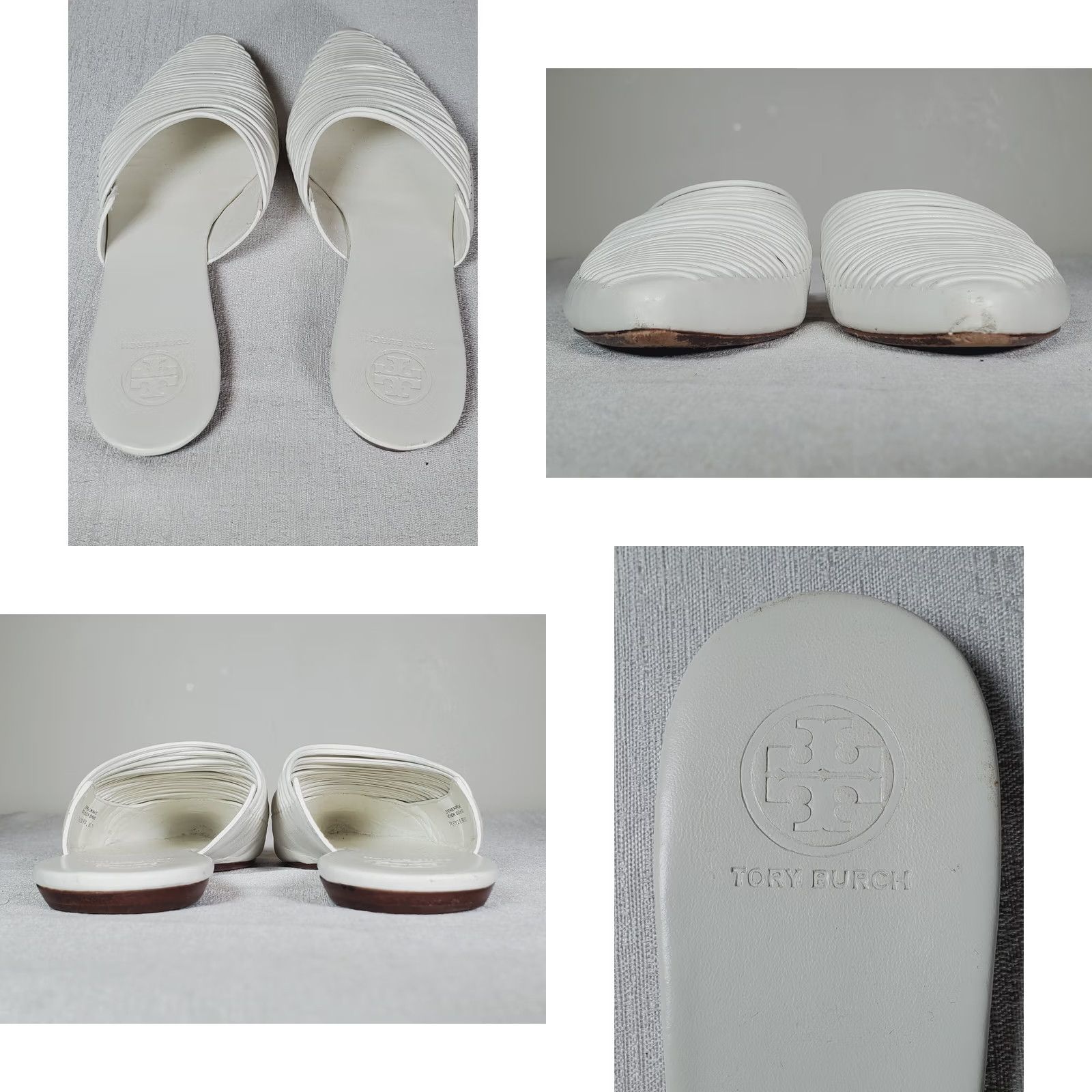 Tory Burch Tory Burch Sienna Flat Slide Mestico White Woven Leather Sandals Women's US 7 M Size US 7 / IT 37 - 8 Thumbnail