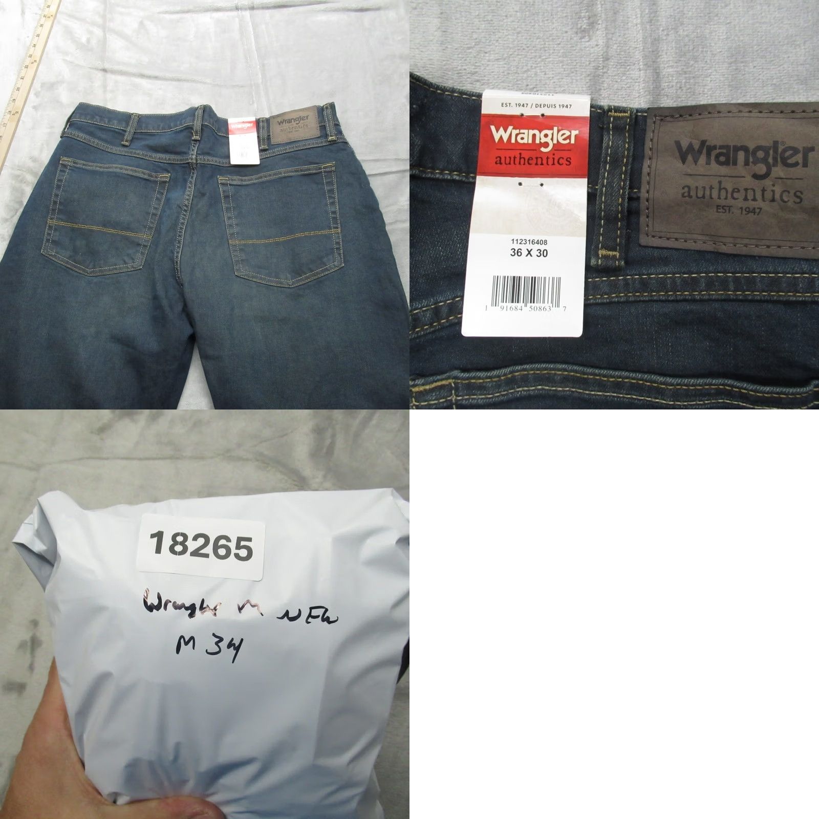 Wrangler Wrangler Jeans Mens 36x30 Relax Straight Denim Stretch Rugged Work Whisker Fade Size US 36 / EU 52 - 8 Thumbnail