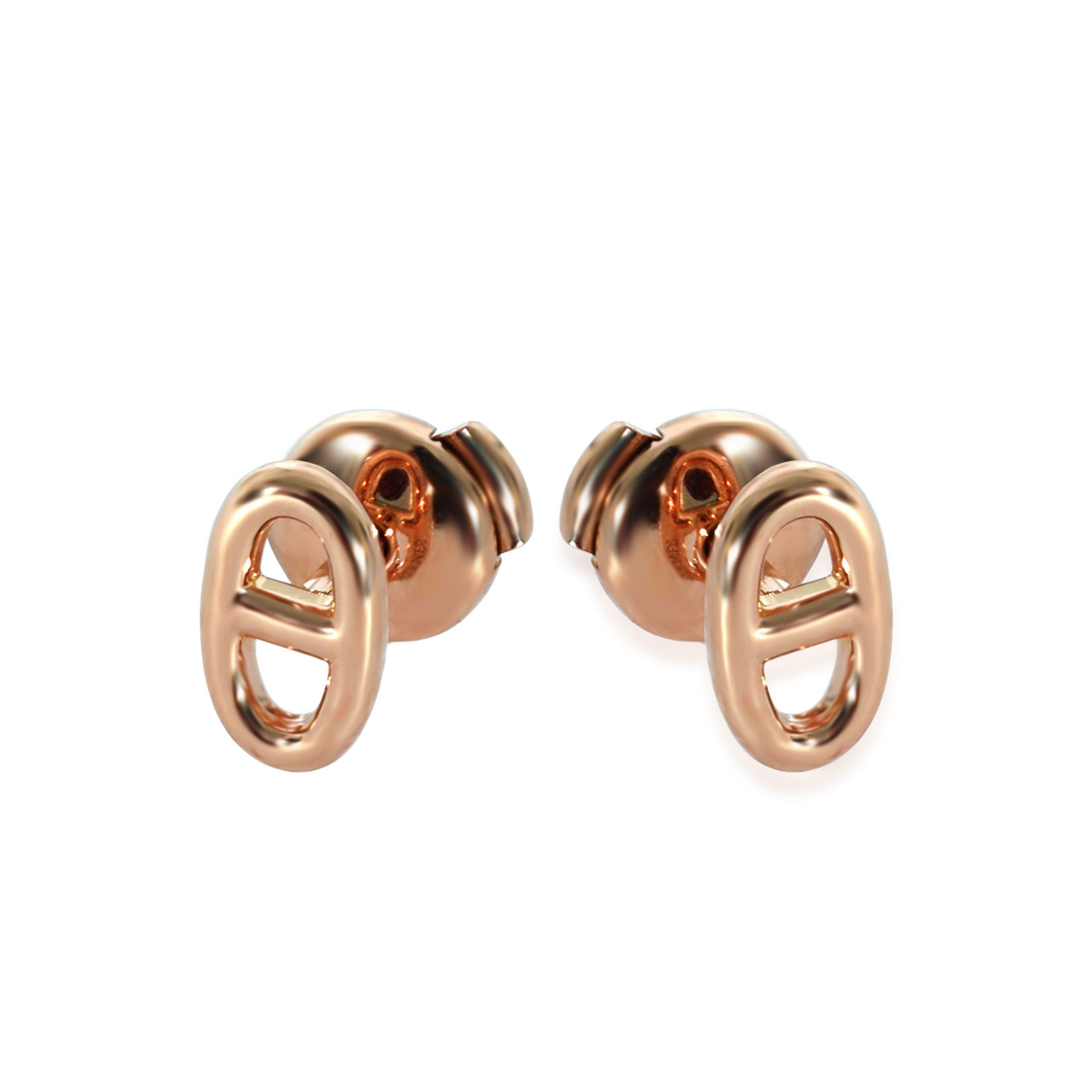 image of Hermes Chaine D'ancre Very Small Model Earrings In 18K Rose Gold, Women's