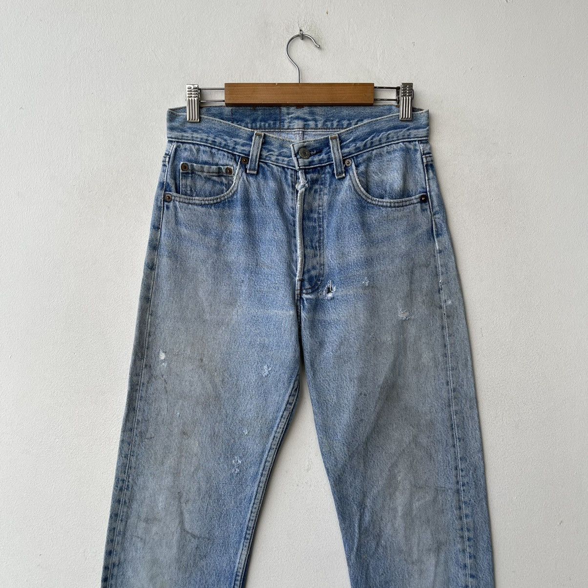 Levi's Vintage 80s Levi's 501 Denim Jeans Light Wash Size US 29 - 1 Thumbnail