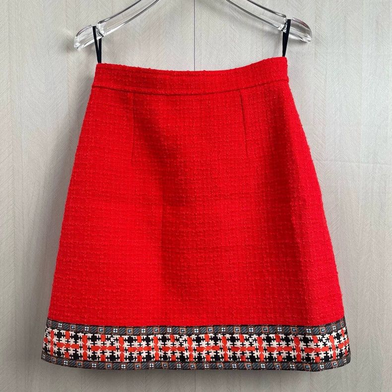 Gucci Gucci Red braided lace skirt 2505-Nextarrow Size 25" / US 0 / IT 36 - 3 Thumbnail