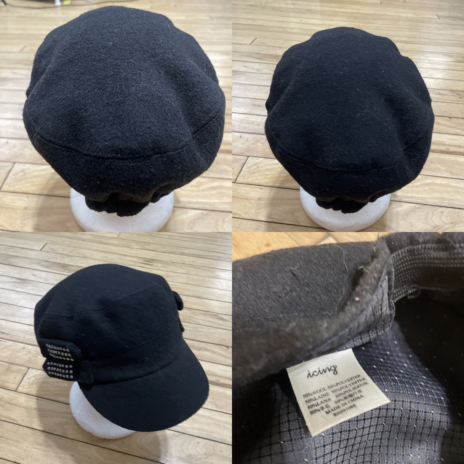 Vintage VINTAGE Icing Bejeweled Cadet Cap Wool Black Rave Goth Scene Grunge Adult OS Rare Cap Womens OS Black Wool Vintage Icing Cadet Cap Bejeweled Size ONE SIZE - 11 Thumbnail