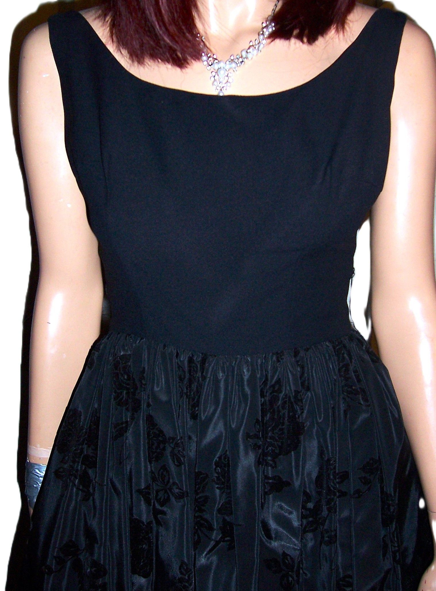 Vintage Vintage Lord & Taylor 5th Avenue Black Floral Dress S Size S / US 4 / IT 40 - 2 Thumbnail