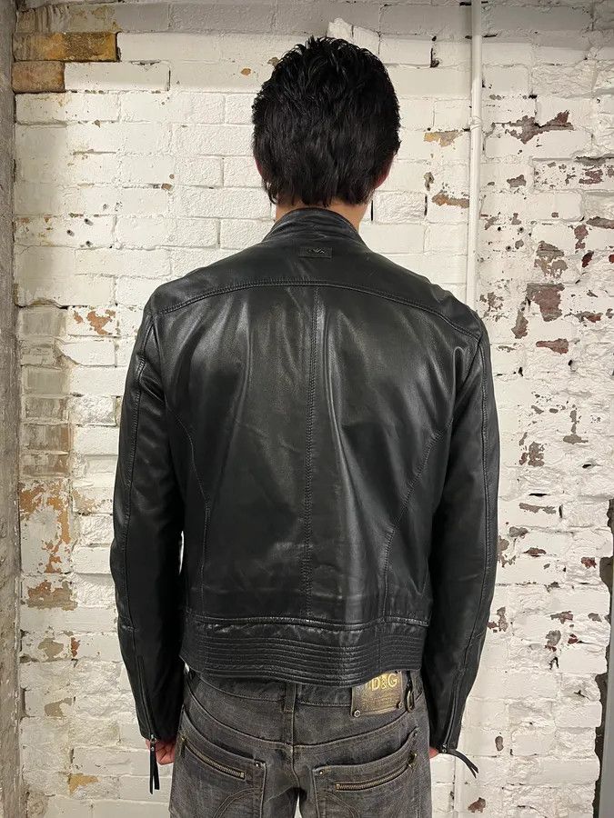 Emporio Armani SS2011 Emporio Armani Structured Black Leather Multi Zip Jacket Size US M / EU 48-50 / 2 - 3 Thumbnail