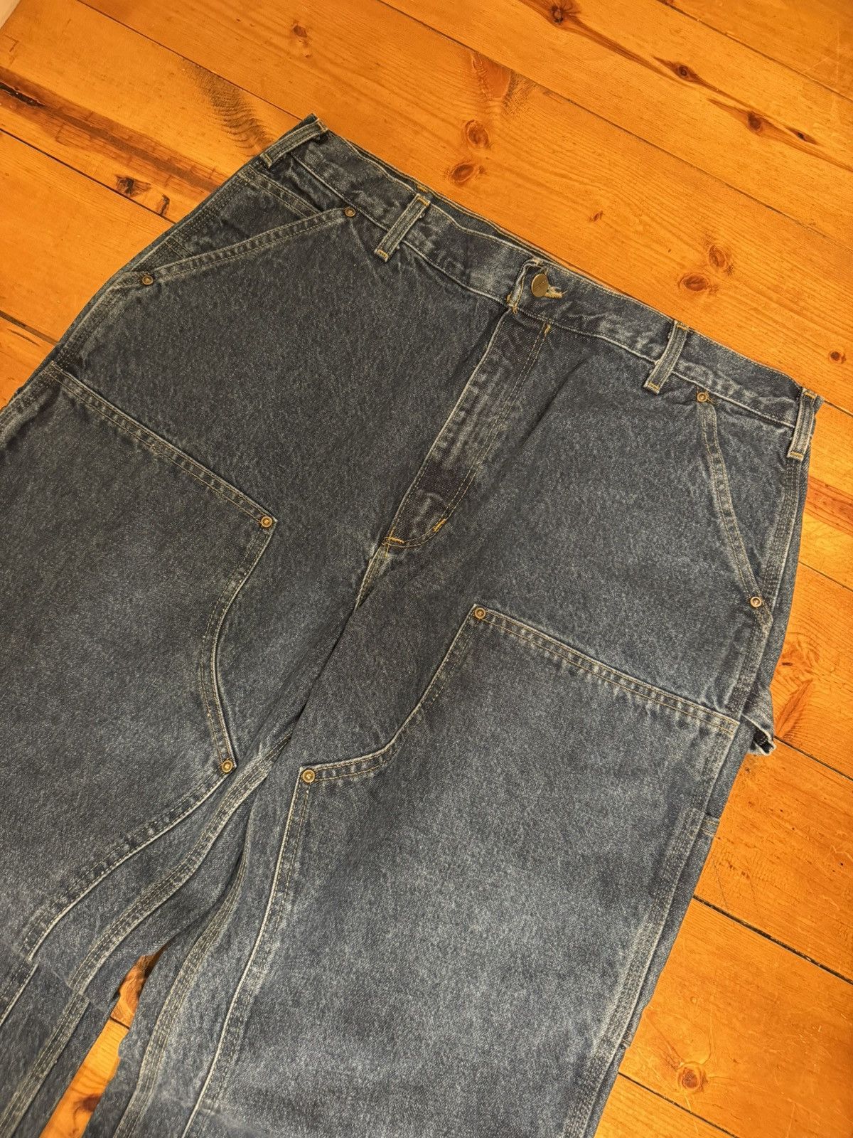 Carhartt Vtg Y2k DSWT B73 DST Carhartt Denim Double Knee Pants. 38x32 Size US 38 / EU 54 - 1 Thumbnail