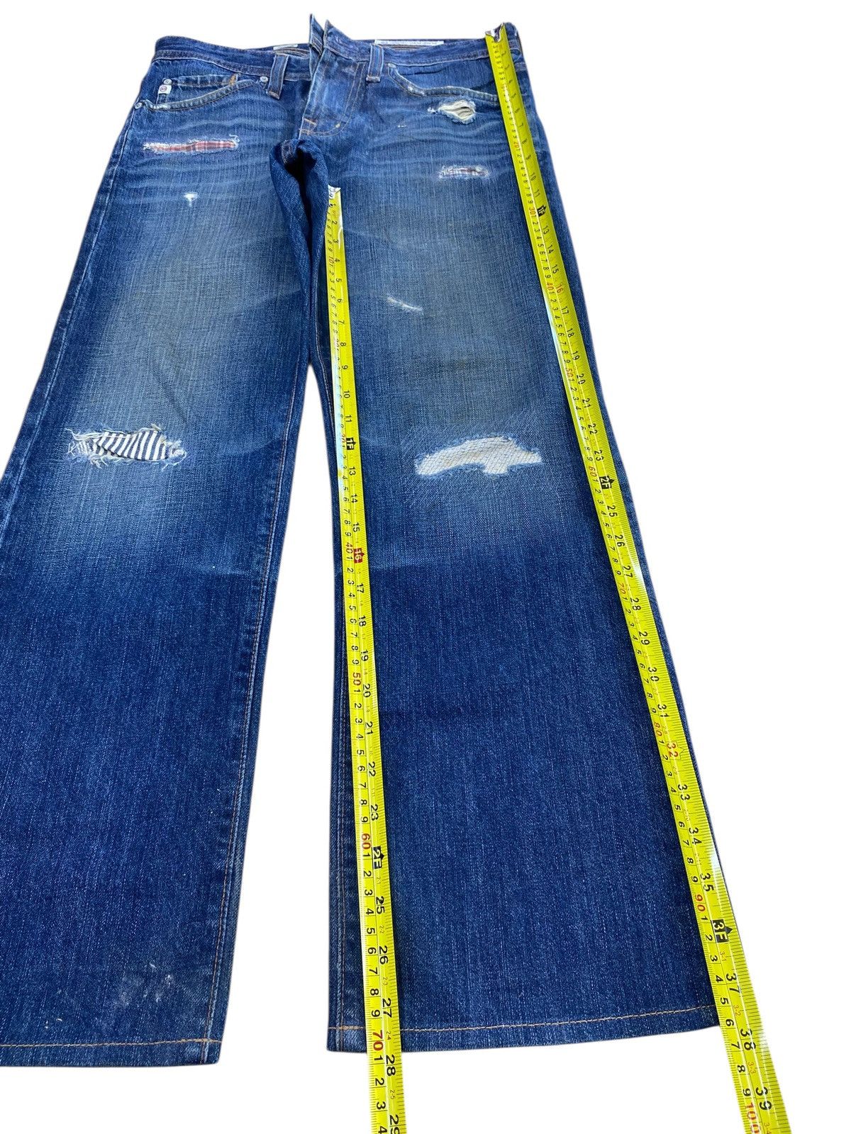 AG Adriano Goldschmied Adriano Goldschmied Ripped Faded Style Straight Cut Jeans Size US 30 / EU 46 - 7 Thumbnail