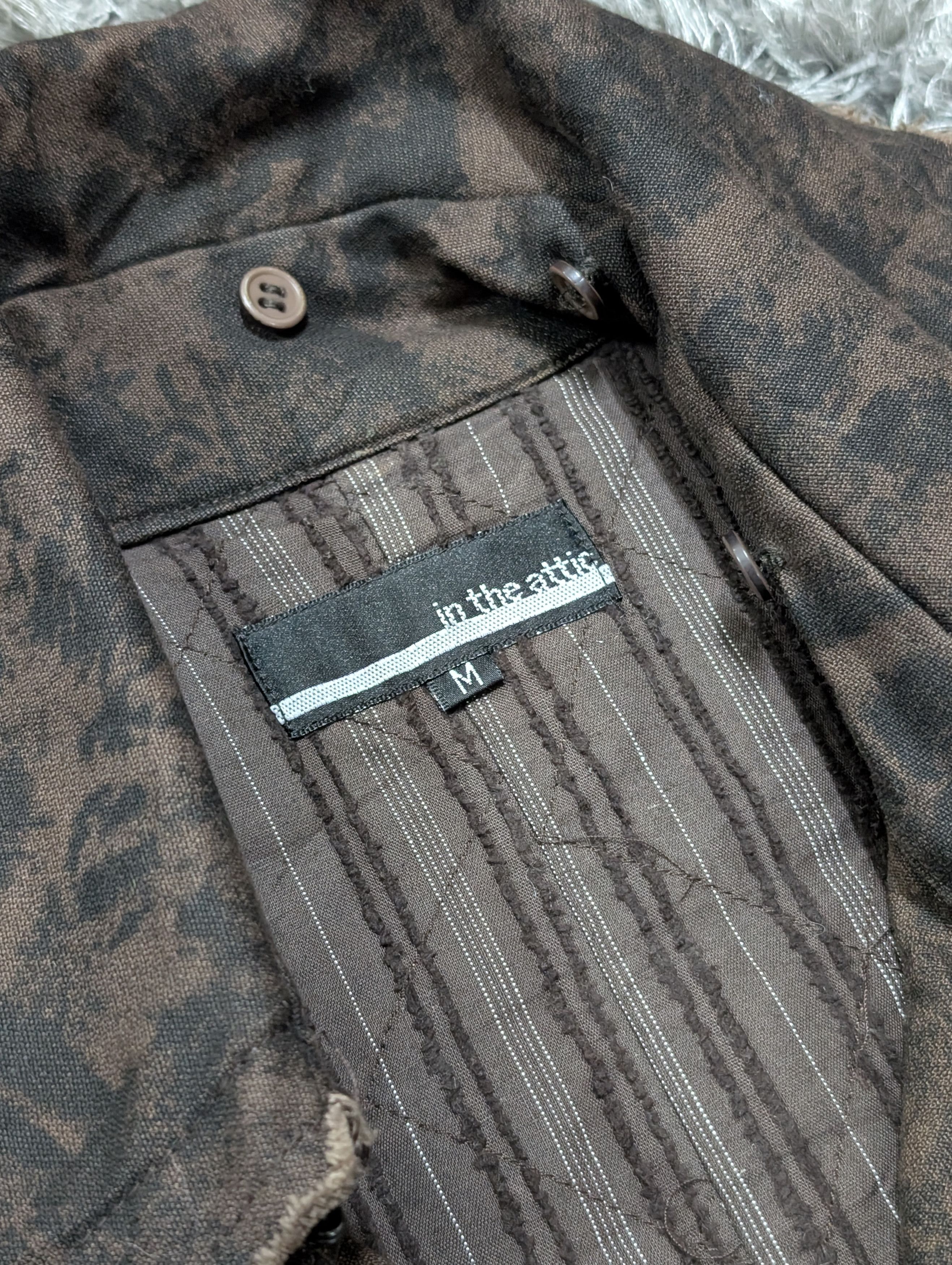 In The Attic In the Attic Dark Camo Distressed Double Breast Jacket Size US M / EU 48-50 / 2 - 11 Thumbnail