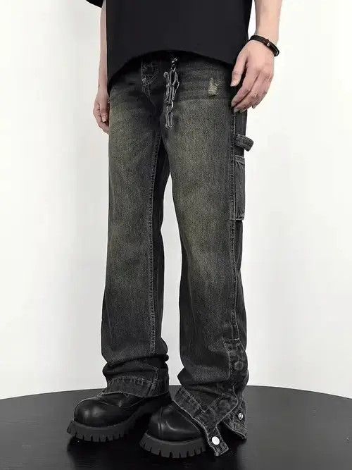 Jean Nostalgic washed workwear-breasted micro-flare jeans Size US 32 / EU 48 - 2 Thumbnail
