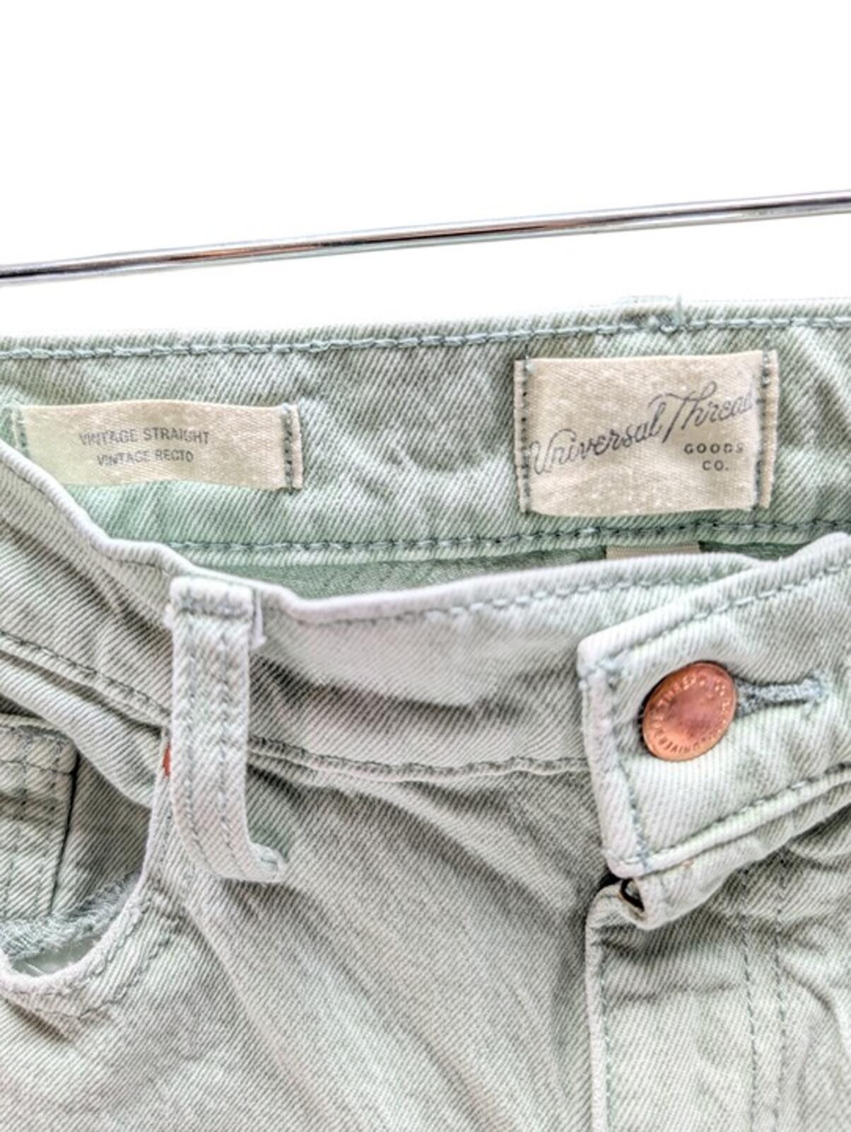 Other Universal Thread Mint Green High-Rise Straight Jeans Raw 0 Size 24" / US 00 / IT 34 - 5 Thumbnail