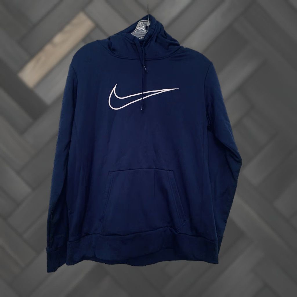 Nike Nike Hoodie Mens Training Dri-Fit Blue With Swoosh Logo Back Print Just Do It Shirt? Size US M / EU 48-50 / 2 - 1 Thumbnail