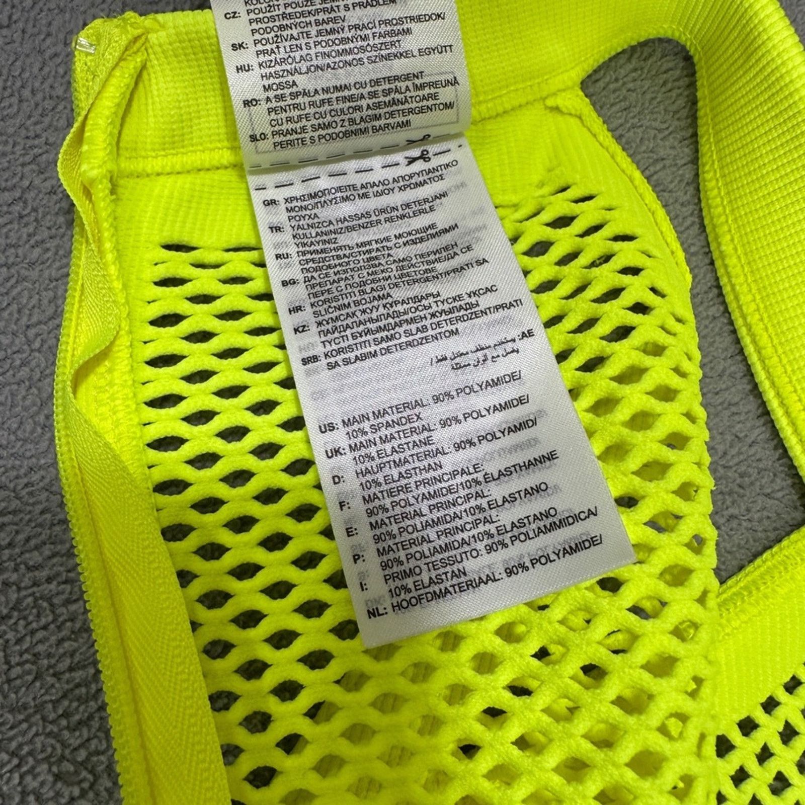Ivy Park NWT Adidas x Ivy Park L Mesh Knit Catsuit Yellow Jumpsuit Size 34" / US 12 / IT 48 - 13 Thumbnail