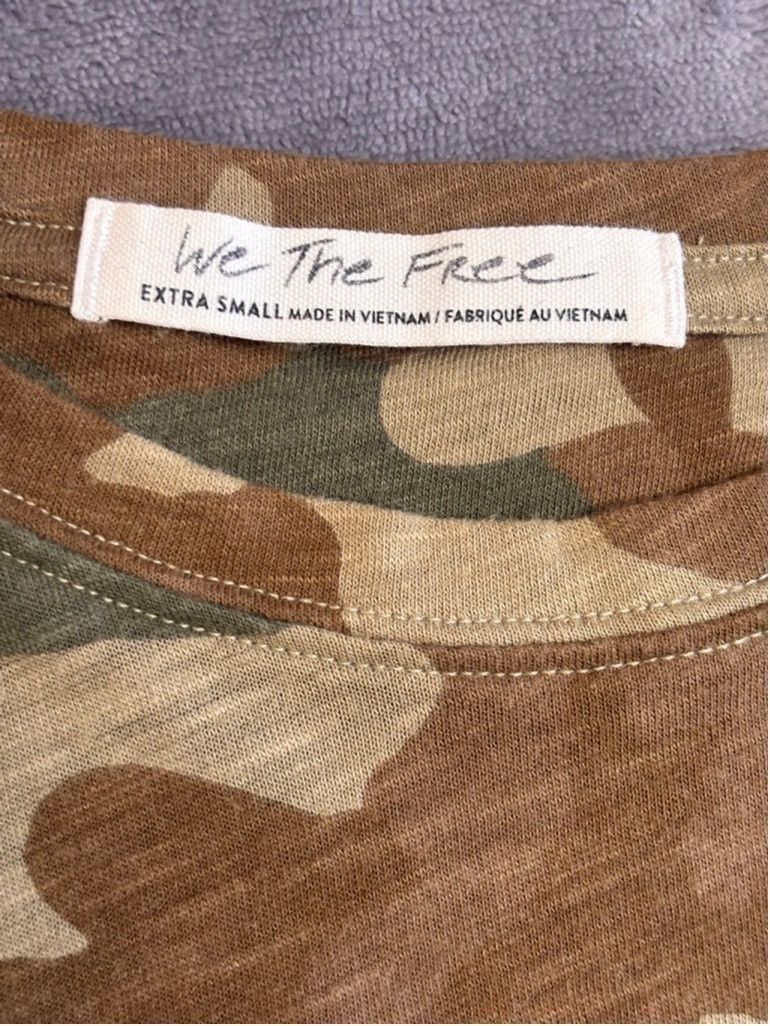 Free People Women's We The Free Camo T-Shirt XS Brown Blue Size XS / US 0-2 / IT 36-38 - 6 Thumbnail