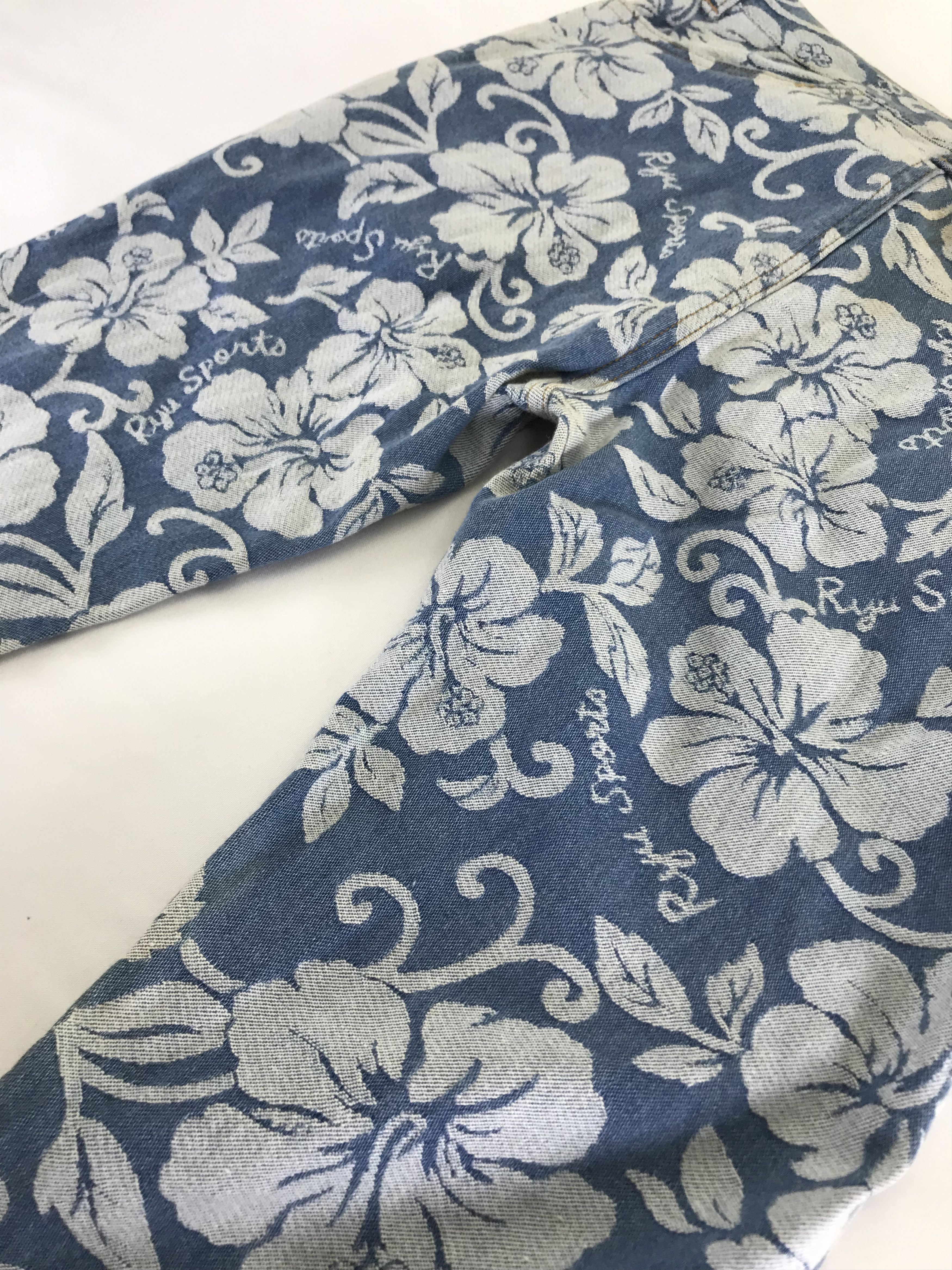 Hysteric Glamour Vintage Japanese Ryu Full Printed Floral Flare Jeans Size 27" / US 4 / IT 40 - 10 Thumbnail