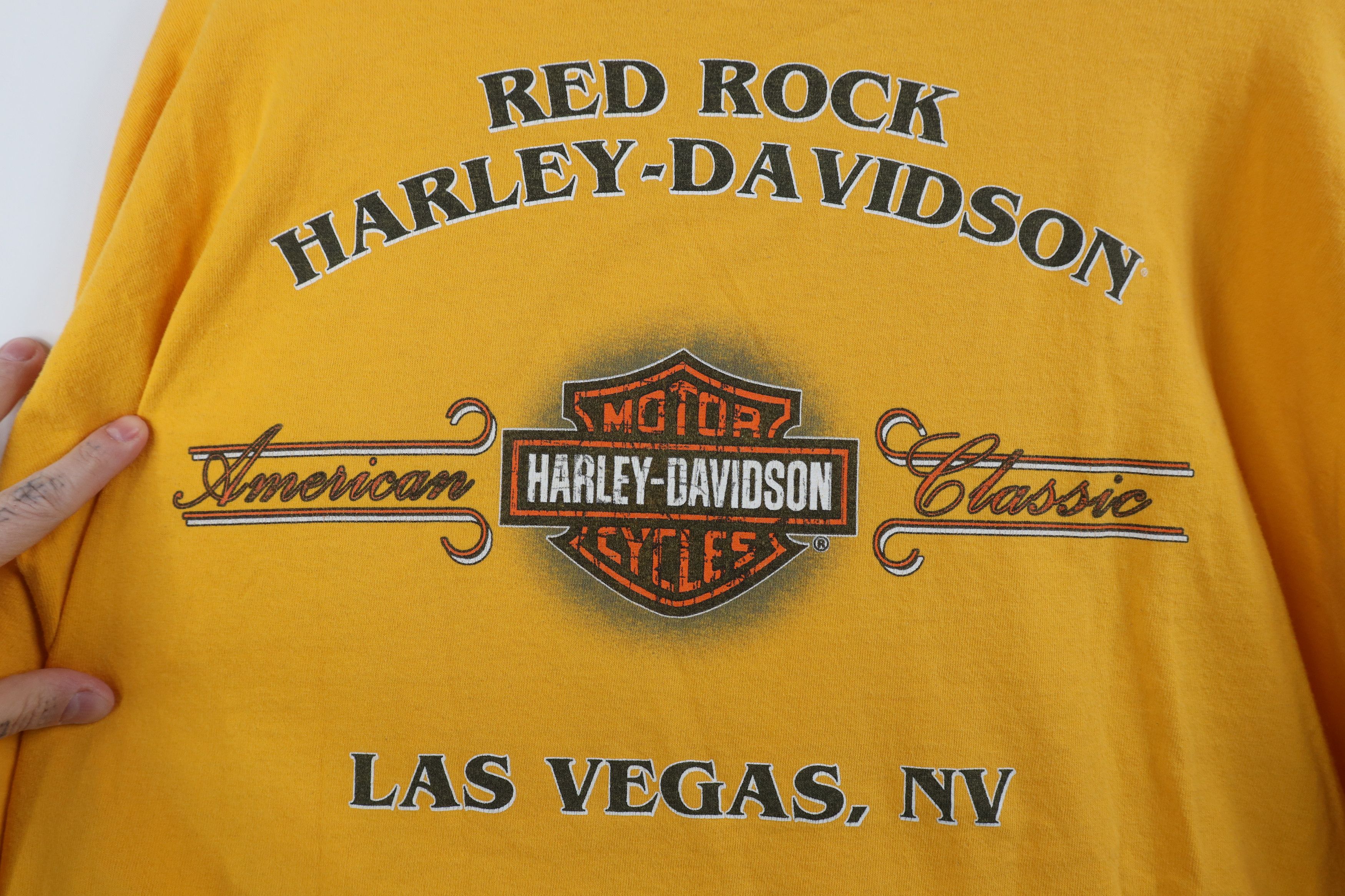 Harley Davidson Vintage Y2K Harley Davidson Spell Long Sleeve T-Shirt Yellow Size US XXL / EU 58 / 5 - 13 Thumbnail