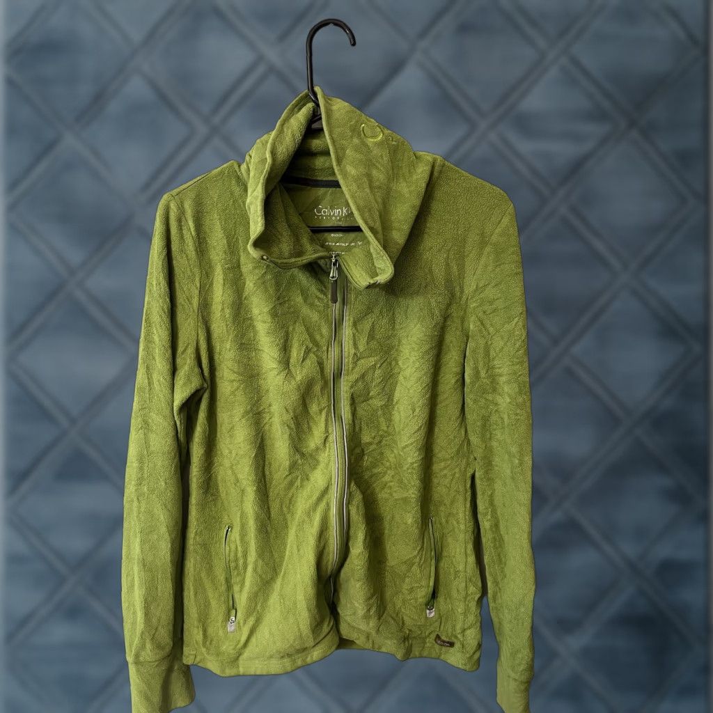 Calvin Klein Calvin Klein Sweater Women Large Green Fleece Performance Full Zip Jacket Size L / US 10 / IT 46 - 1 Thumbnail