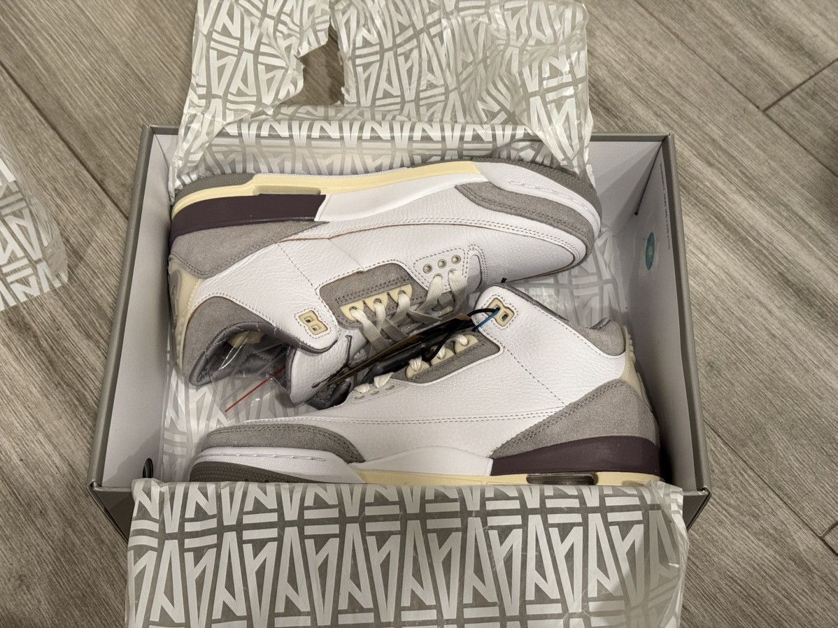 A Ma Maniere × Jordan Brand A Ma Maniere Air Jordan 3 White Grey Violet Ore 8 W / 6.5 M Size US 6.5 / EU 39-40 - 3 Thumbnail