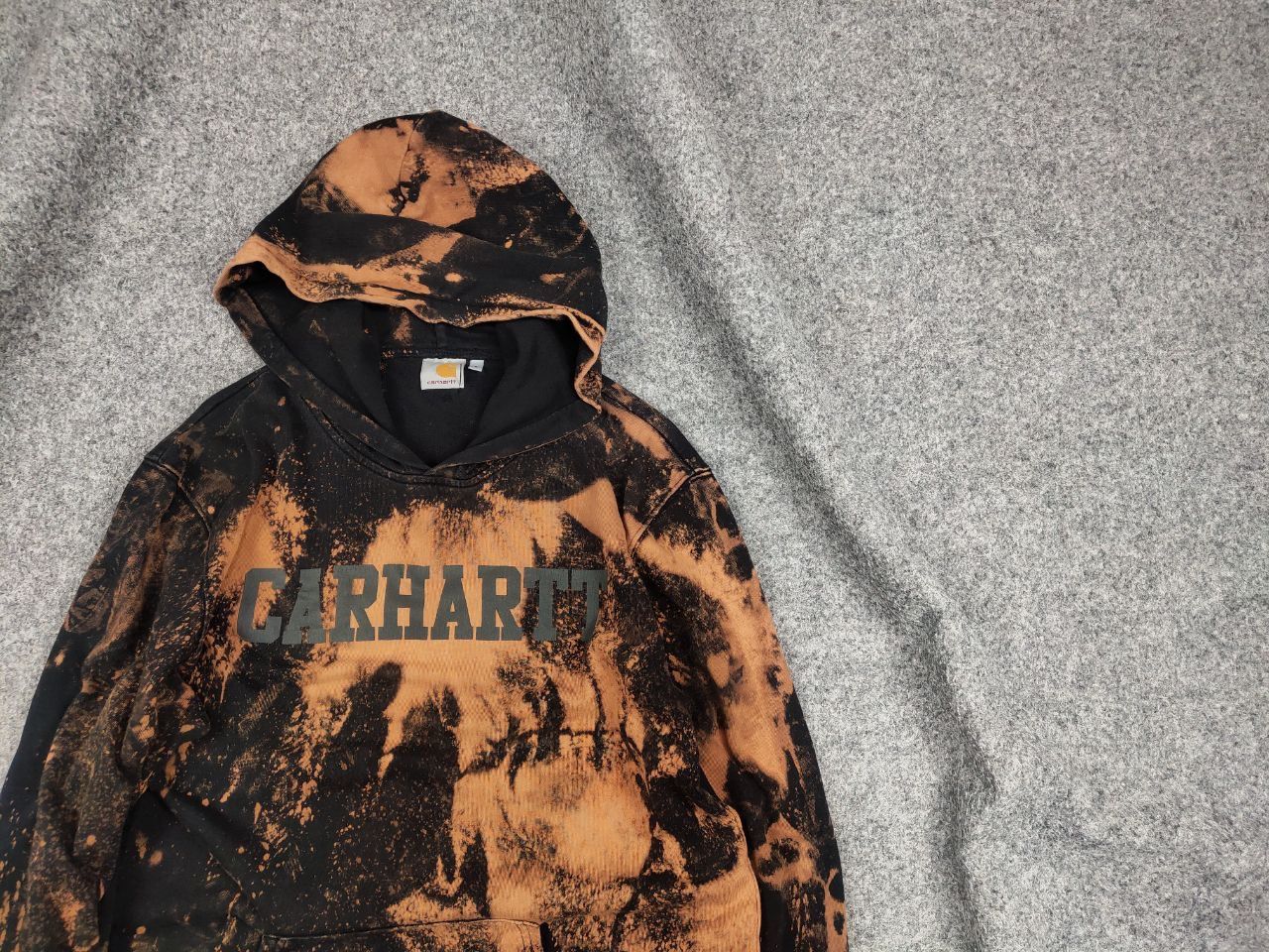 Carhartt Carhartt Tie-dye Black Logo college Hooded Sweat Vintage Size US M / EU 48-50 / 2 - 2 Thumbnail