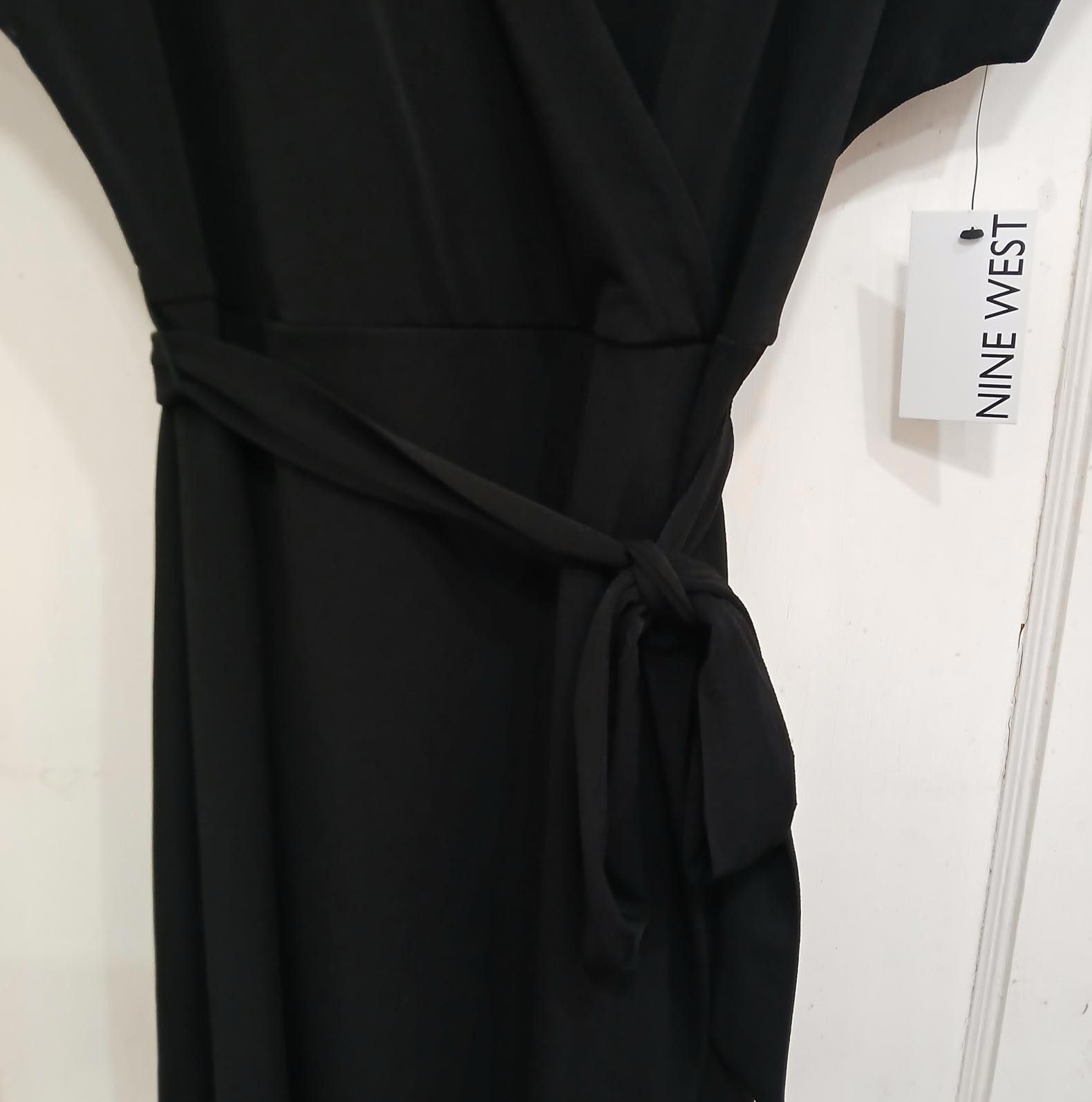 Nine West Black Wrap Dress Nine West NWT Large Size L / US 10 / IT 46 - 10 Thumbnail
