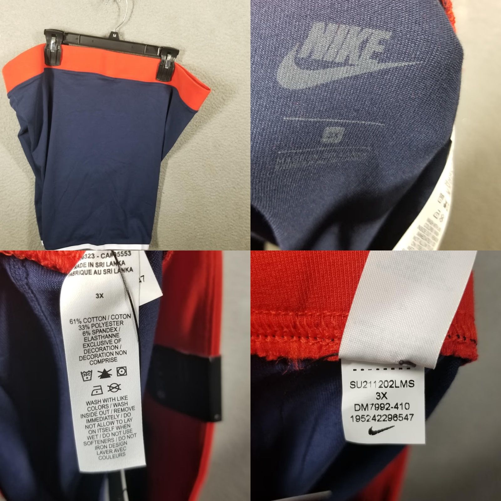 Nike Nike Biker Shorts Womens 3X American Flag Swoosh Navy Red Tight Fit DM7992-410 Size 40" / US 18 - 8 Thumbnail