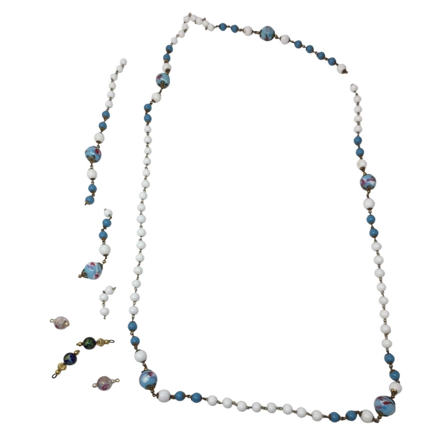 Other Women's Blue and White Beaded Necklace and Extra Beads/Piece Size ONE SIZE - 1 Thumbnail