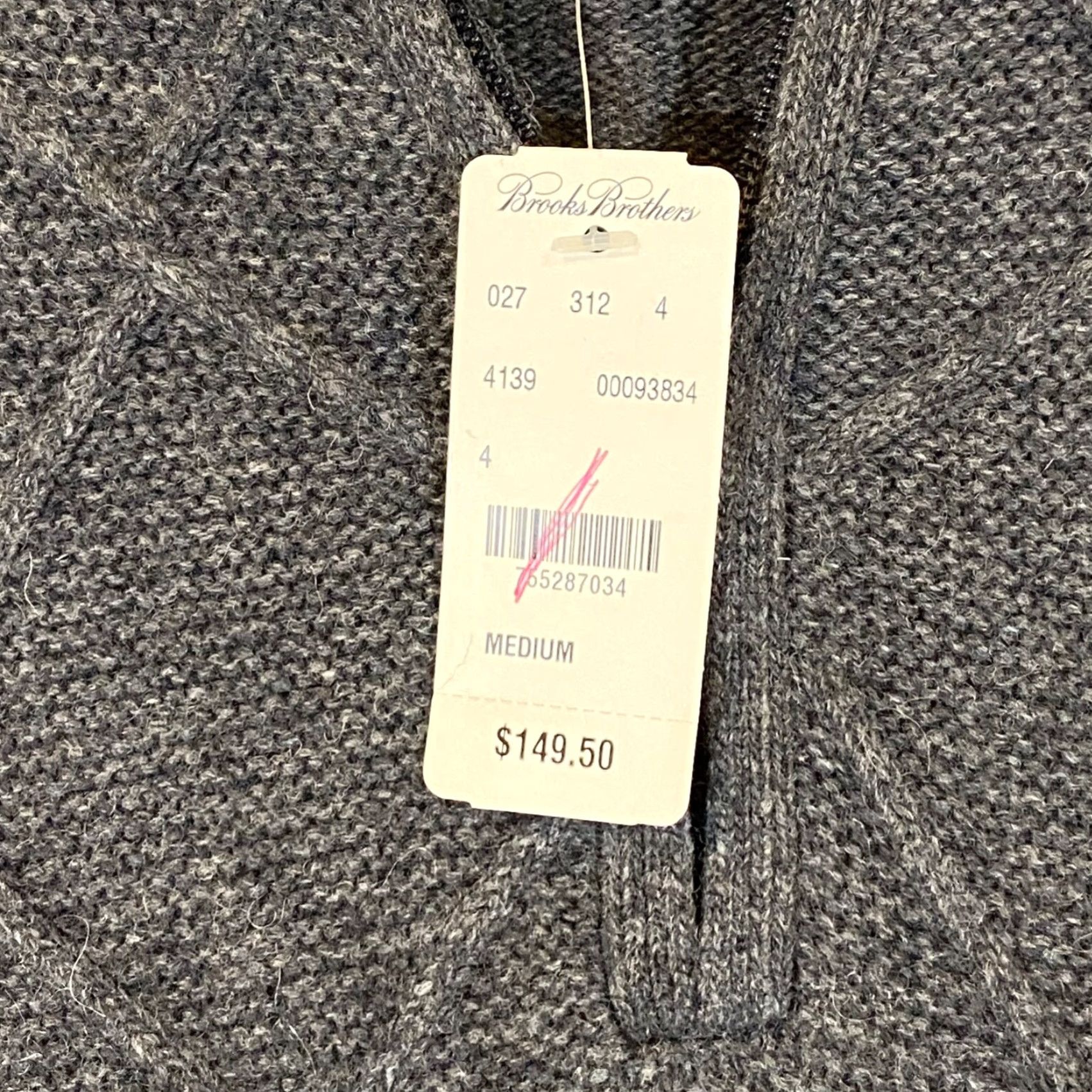 Brooks Brothers Brooks Brothers Sweater Mens Medium Gray Italian Yarn Argyle 1/4 Zip NEW Size US M / EU 48-50 / 2 - 2 Thumbnail