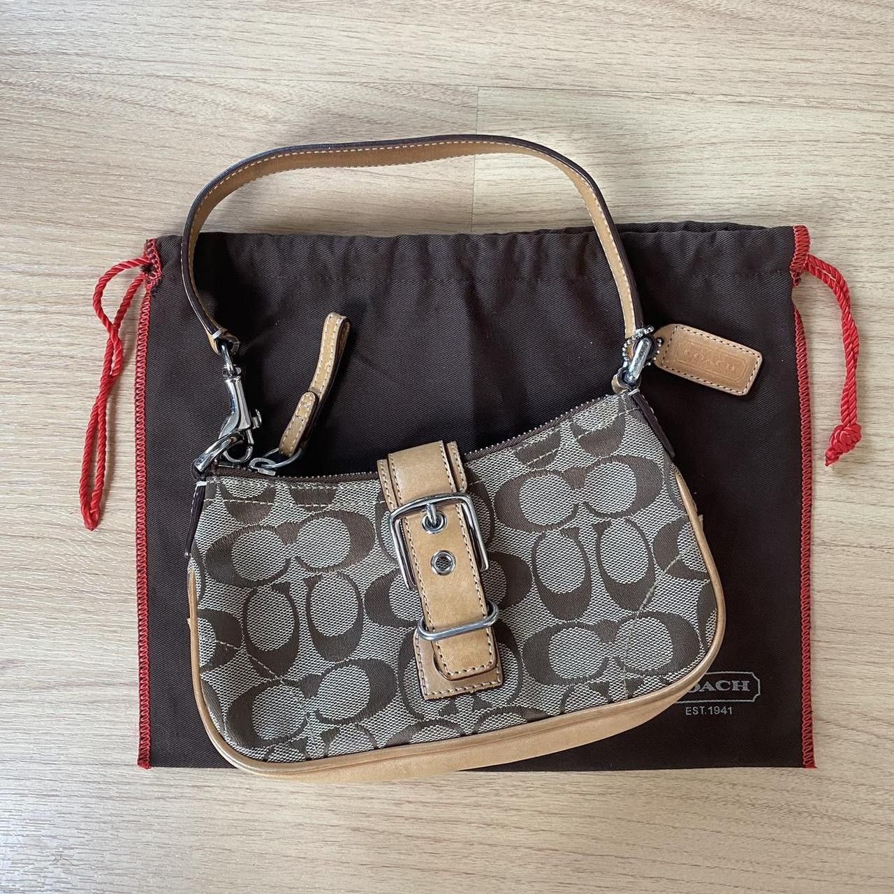 image of Vintage Y2K Coach Hamilton Hobo Monogram Mini Bag in Brown, Women's