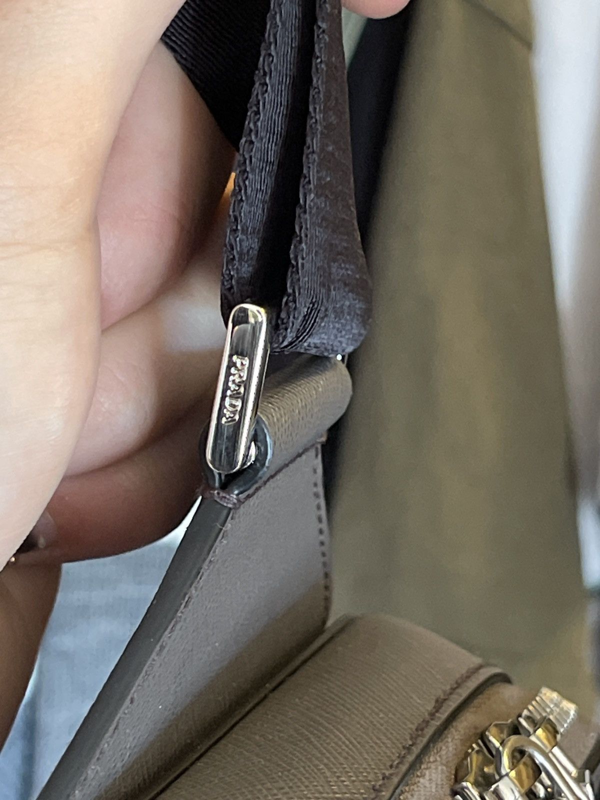 Prada Prada Grey leather cross body bag Size ONE SIZE - 7 Thumbnail