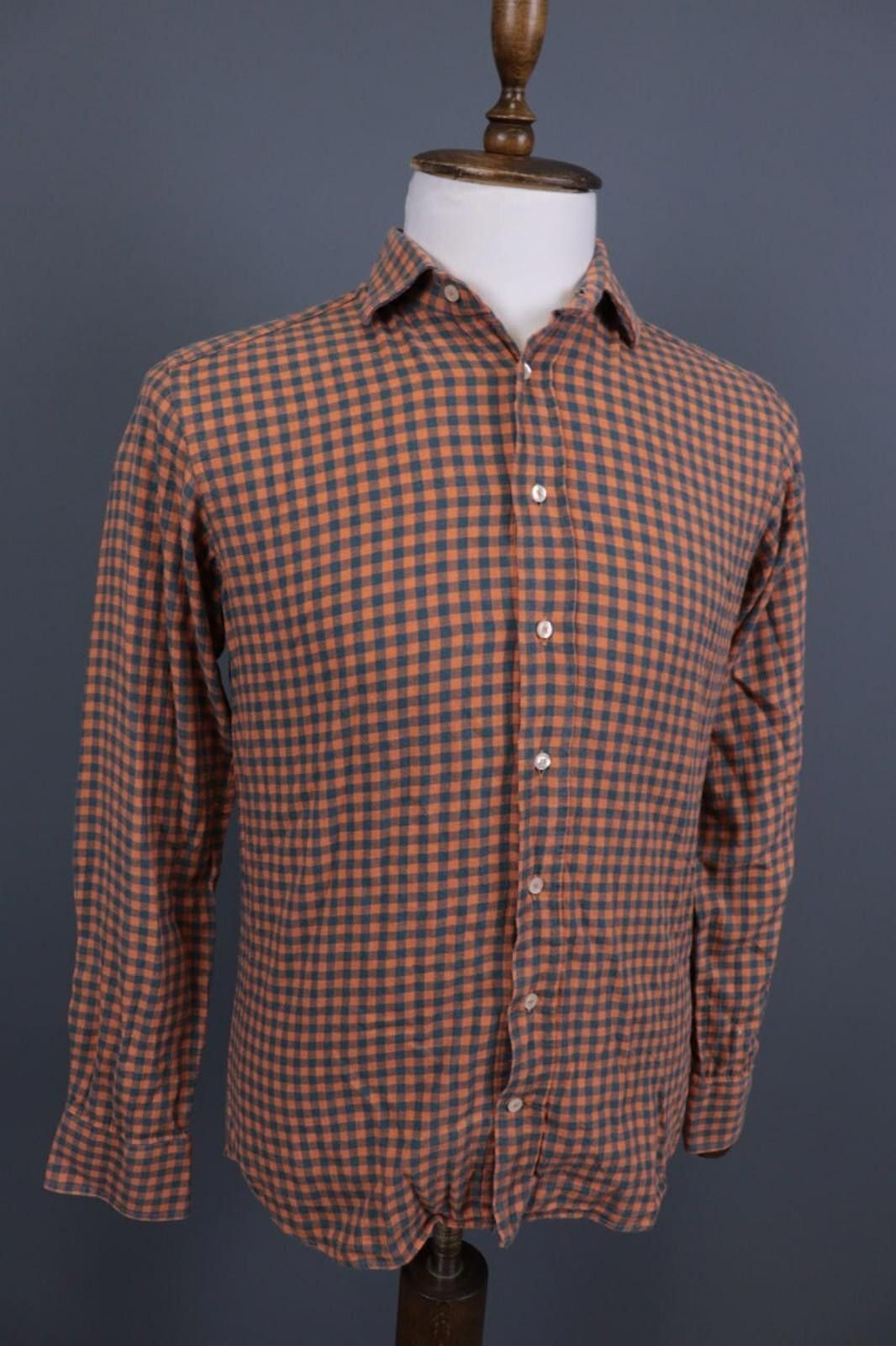 Etro Etro Milano Brown Check Button Down Shirt Size 39 Size US M / EU 48-50 / 2 - 4 Thumbnail