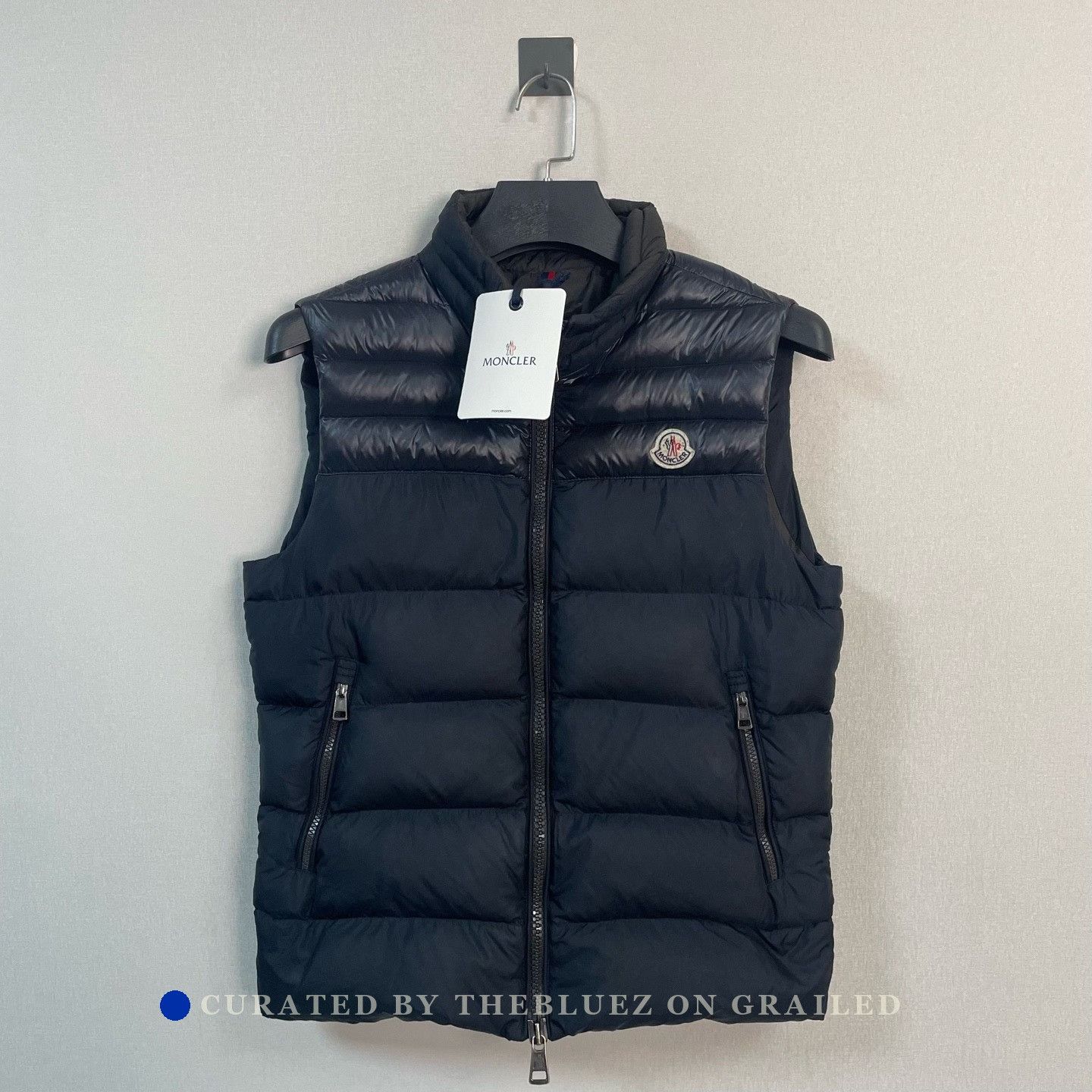 Moncler Moncler Tibet Big Logo Black Nylon Down Puffer Vest | Grailed