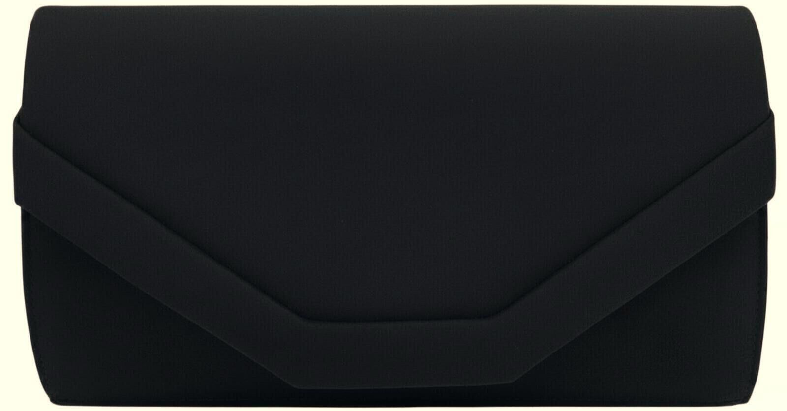 Unknown London Elegant Black Envelope Clutch Bag Size ONE SIZE - 3 Thumbnail