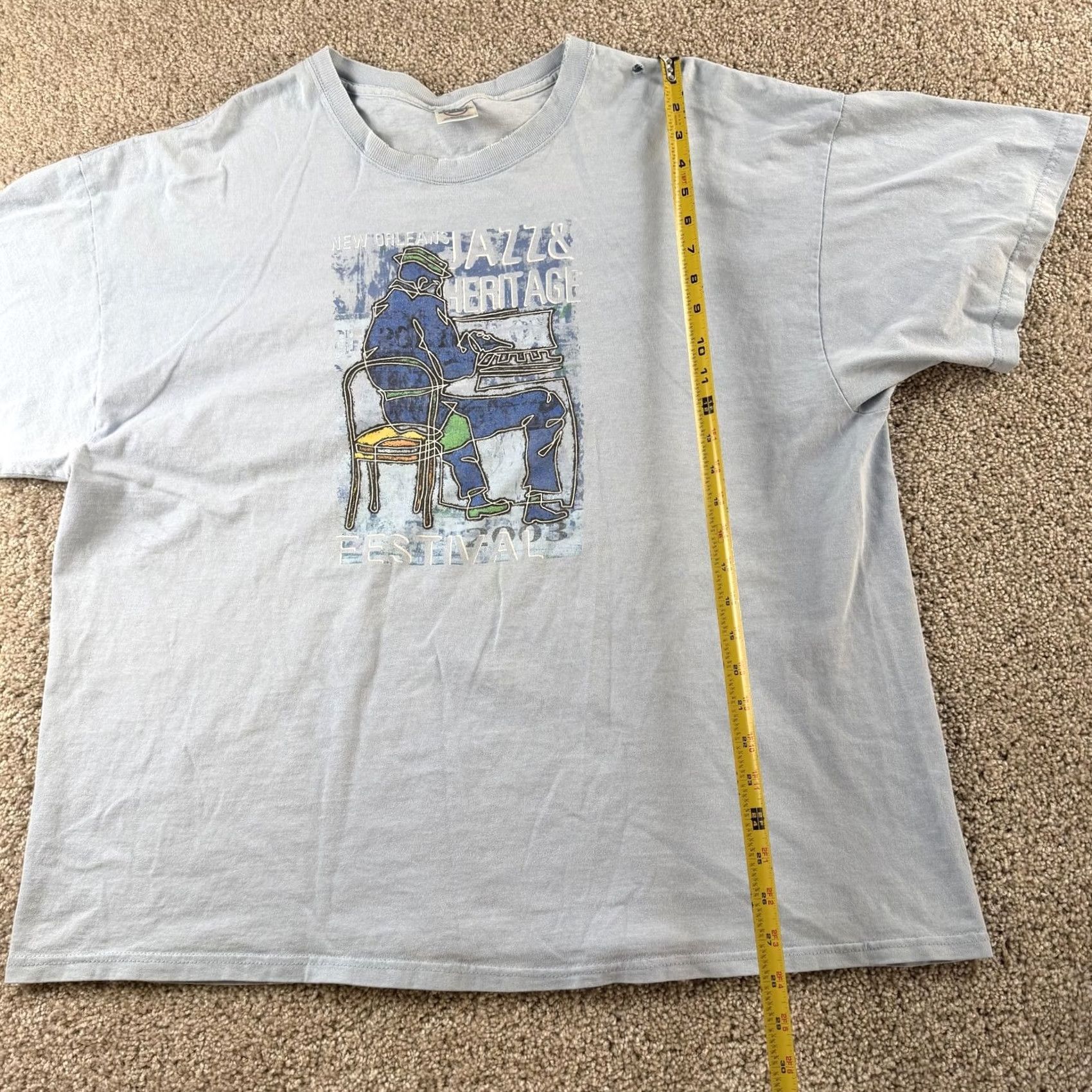 Delta VINTAGE New Orleans Jazz & Heritage Festival Shirt Mens 2XL Blue Tee T-Shirt Size US XXL / EU 58 / 5 - 6 Thumbnail