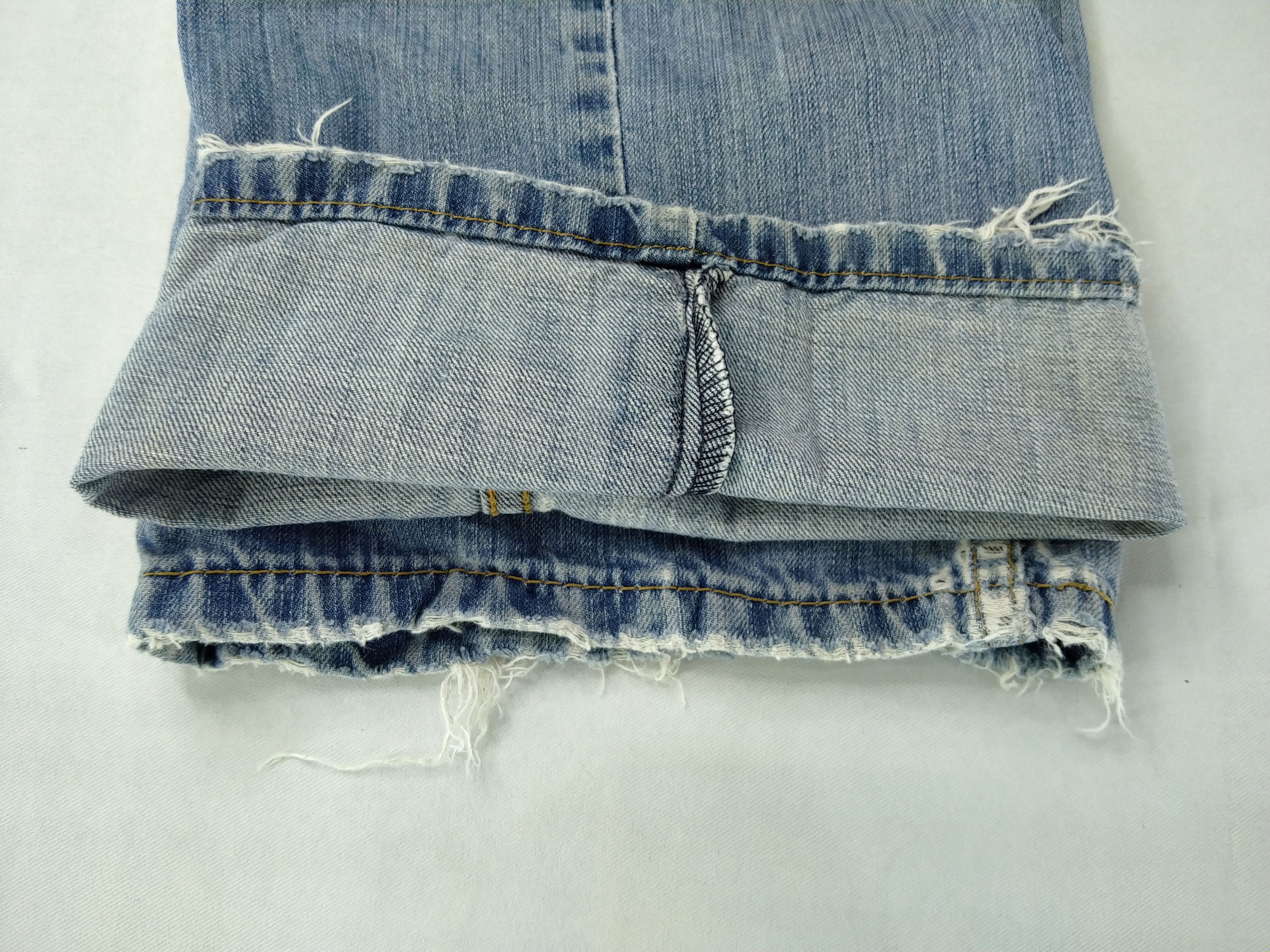 Japanese Brand Vintage Levi's 505 Straight Ripped Denim 35x30.5 JN165 Size US 35 - 19 Thumbnail