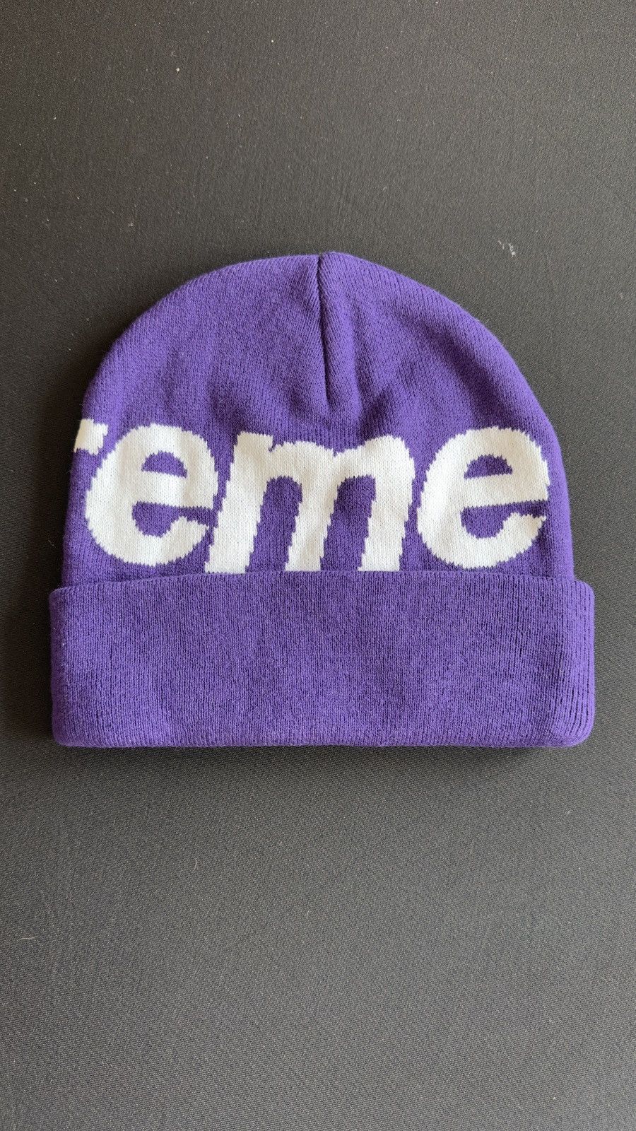 Supreme Supreme Big Logo Beanie Purple Size ONE SIZE - 2 Thumbnail