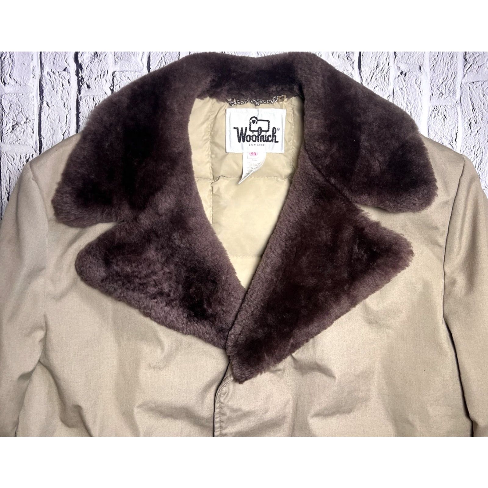 Vintage VINTAGE Woolrich Coat Mens Parka Down Insulated Lamb Belted Leather Buttons Wear 44 Beige Size US S / EU 44-46 / 1 - 2 Thumbnail