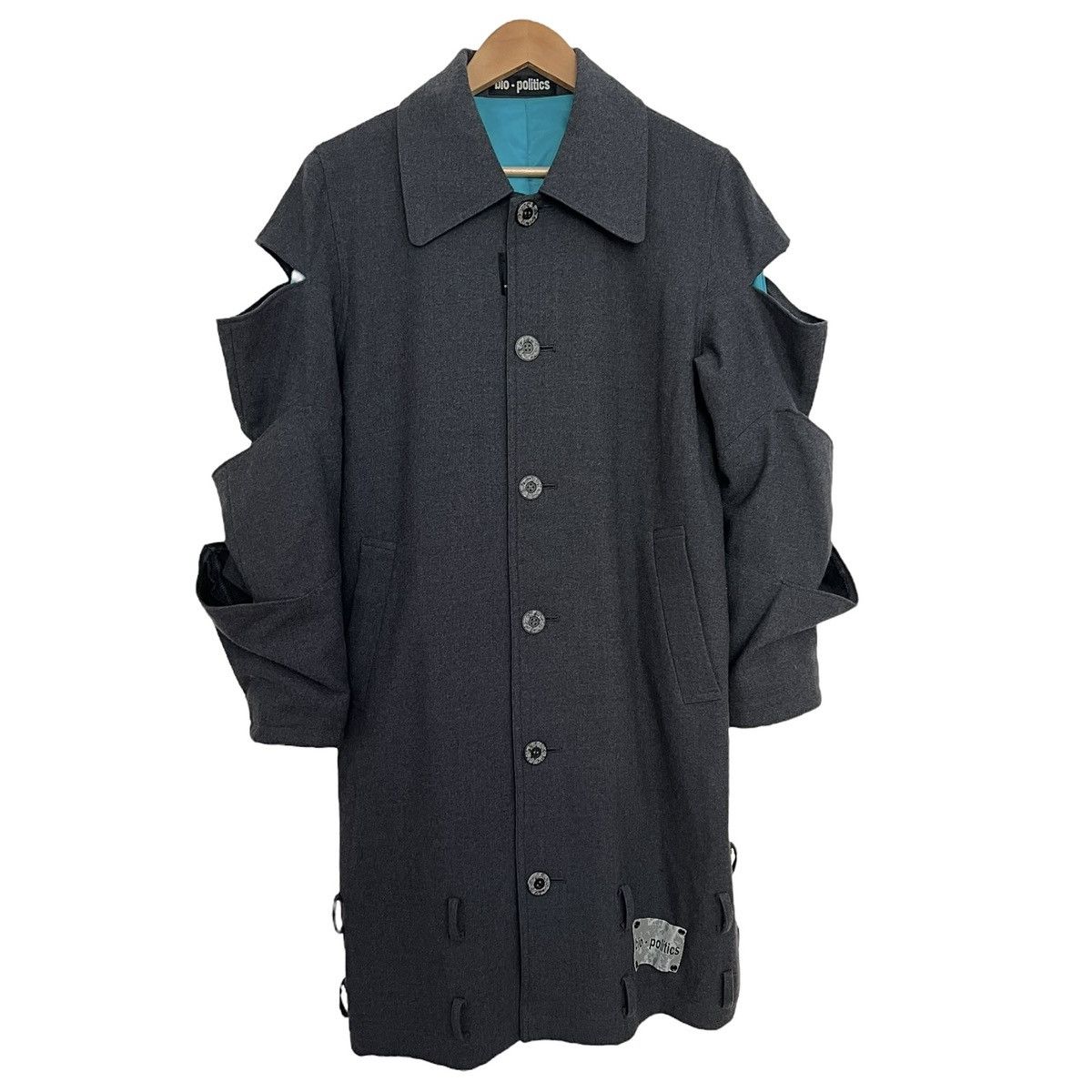 Biopolitics slit sleeve coat