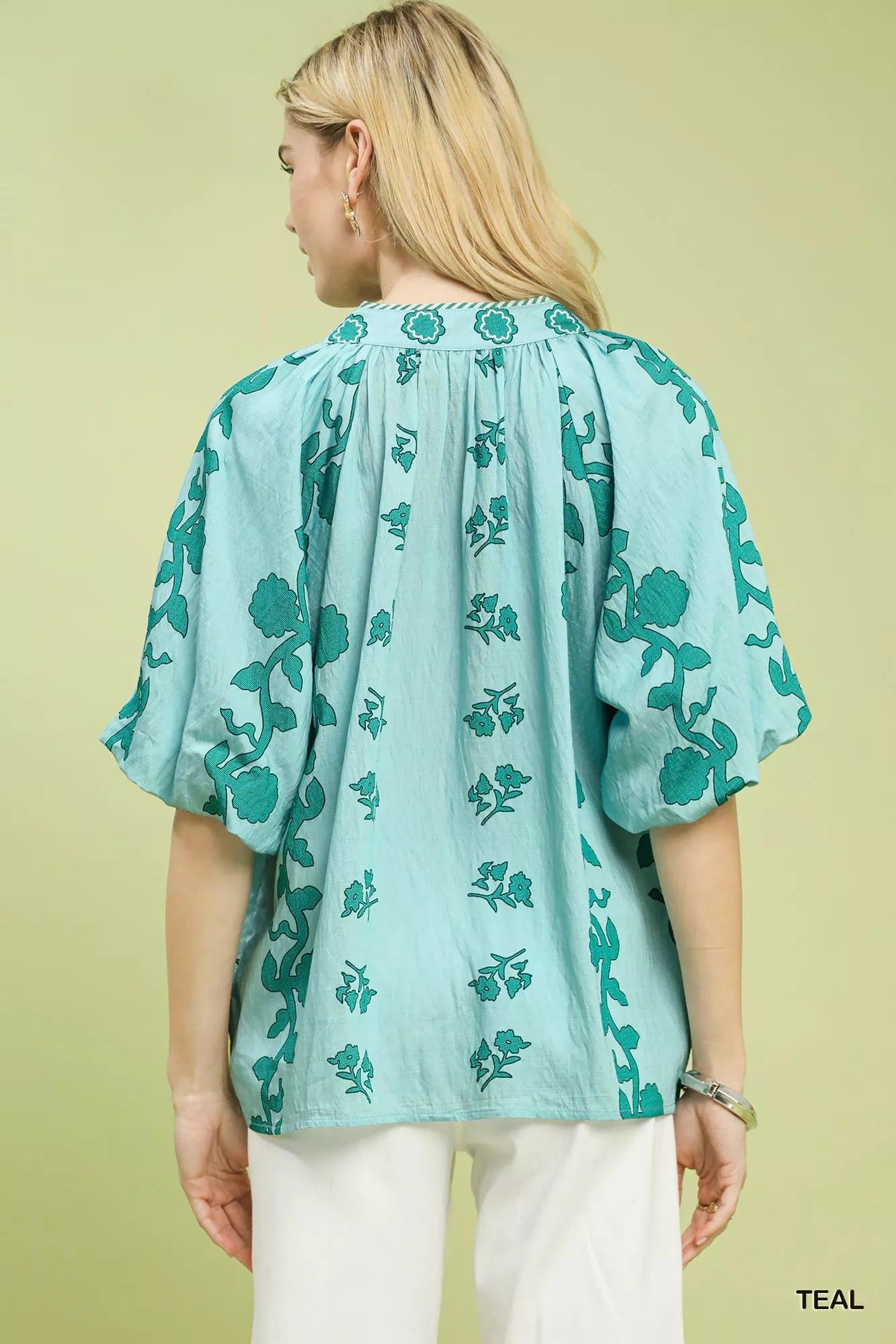 Other Umgee Collared Floral Print Top Size M / US 6-8 / IT 42-44 - 3 Thumbnail