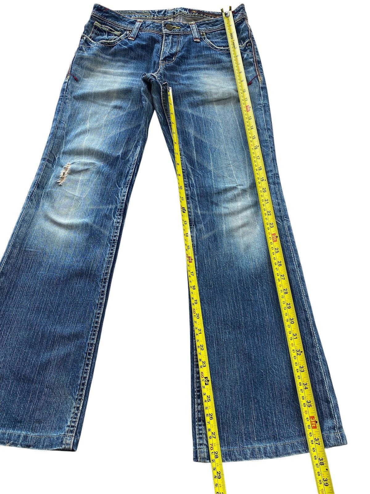 Japanese Brand Brappers Faded Wash Whiskered Style Straight Leg Jeans Size US 30 / EU 46 - 8 Thumbnail