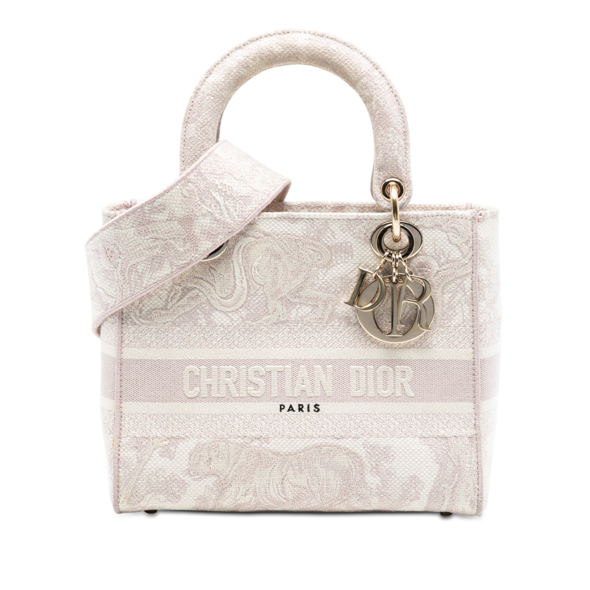 Dior Dior Medium Embroidered Canvas Toile De Jouy Lady D Lite Size ONE SIZE - 1 Thumbnail