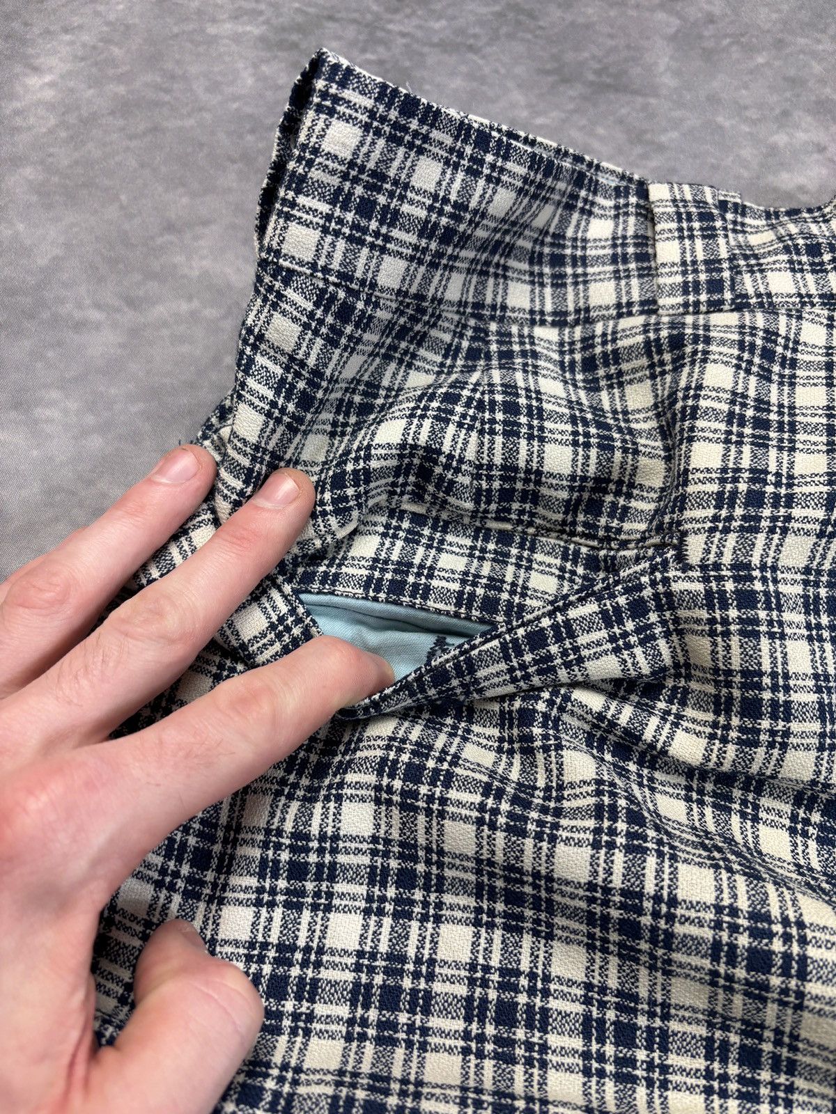 Sears × Vintage 1960s Plaid Trousers Vintage Don Parker Polyester Pants 70s Size US 34 / EU 50 - 9 Thumbnail