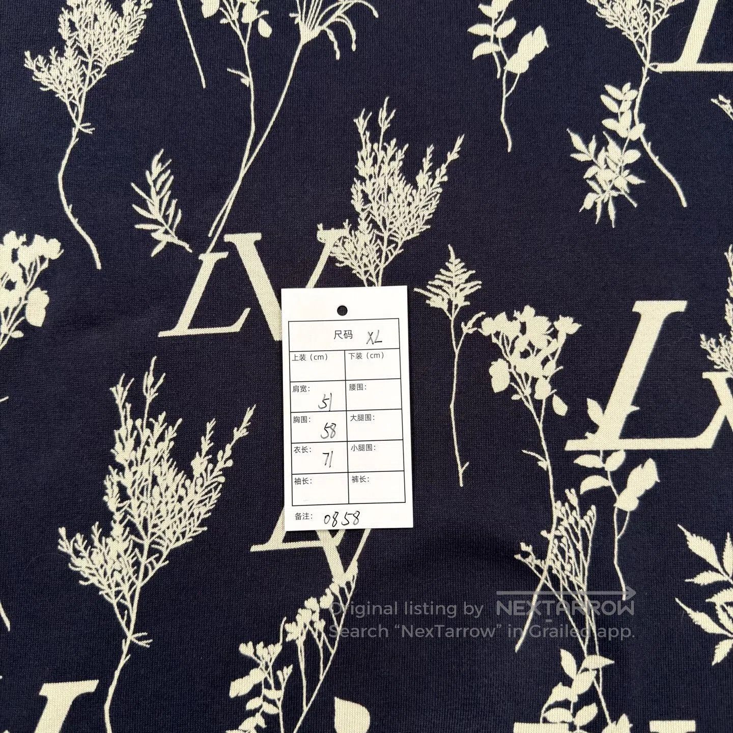 Louis Vuitton LV Floral Print Navy Short-Sleeve. Size US XL / EU 56 / 4 - 6 Thumbnail