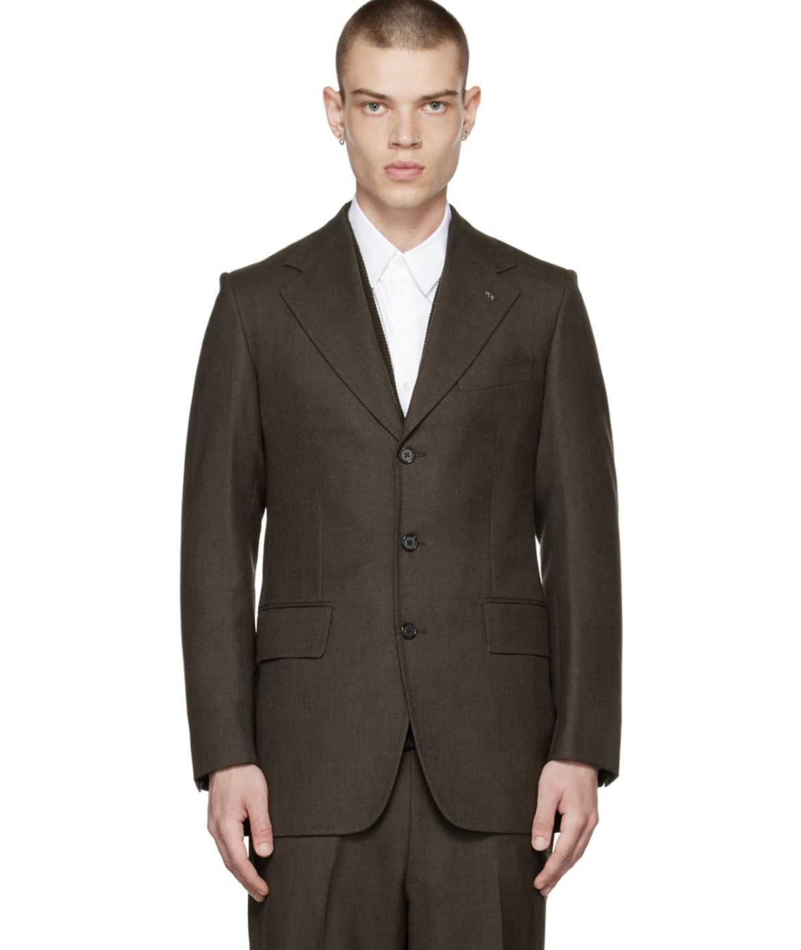 HUSBANDS Notched Lapel Wool Suit Jacket Size 38R - 4 Thumbnail