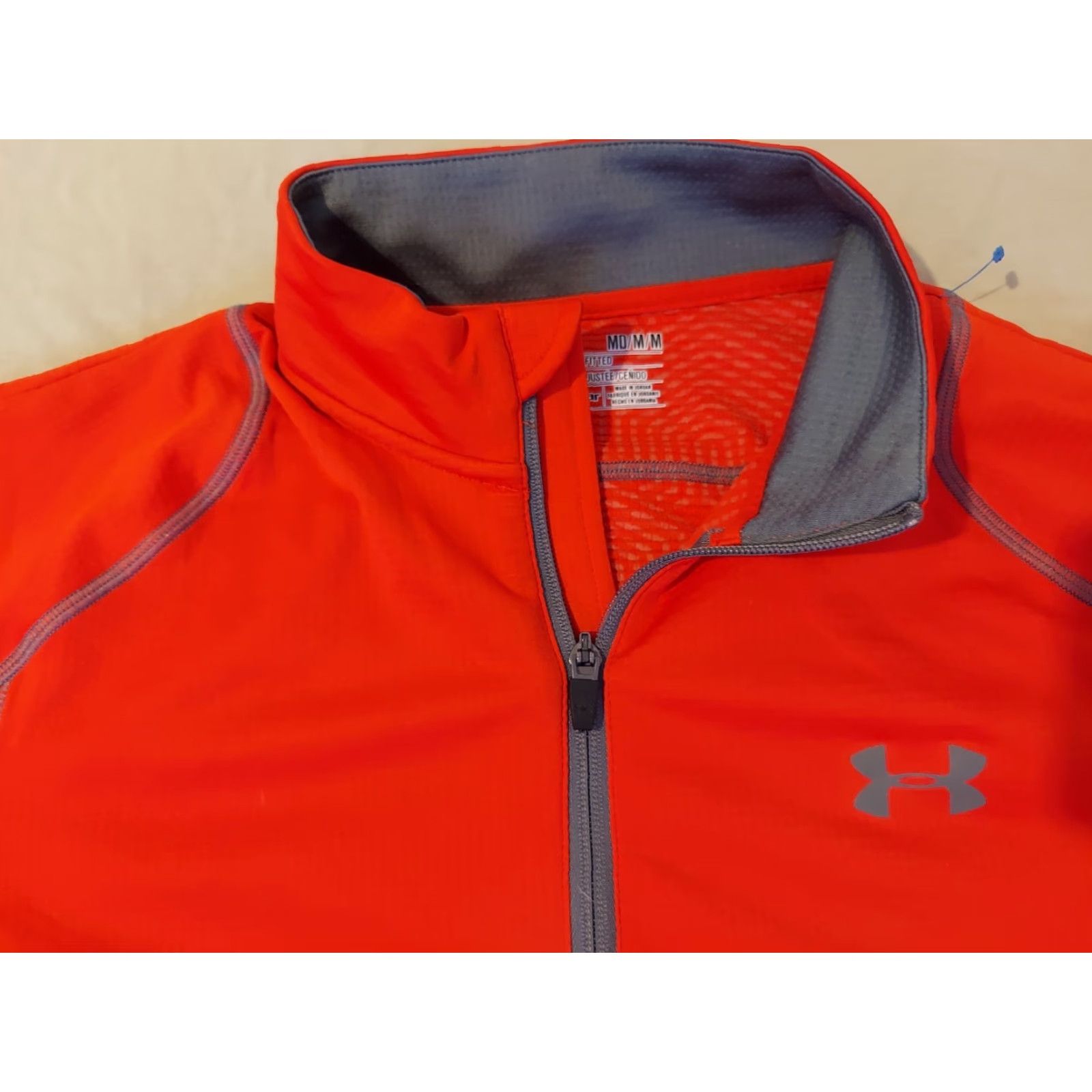 Under Armour Under Armour Mens Half Zip Sweater M Medium Orange Athletic Gym Workout Sweatshirt Zip Pullover Size US M / EU 48-50 / 2 - 2 Thumbnail