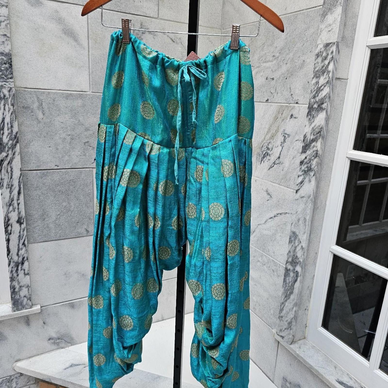 Other Women's Turquoise Teal Harem Pants Size 30" / US 8 / IT 44 - 1 Thumbnail