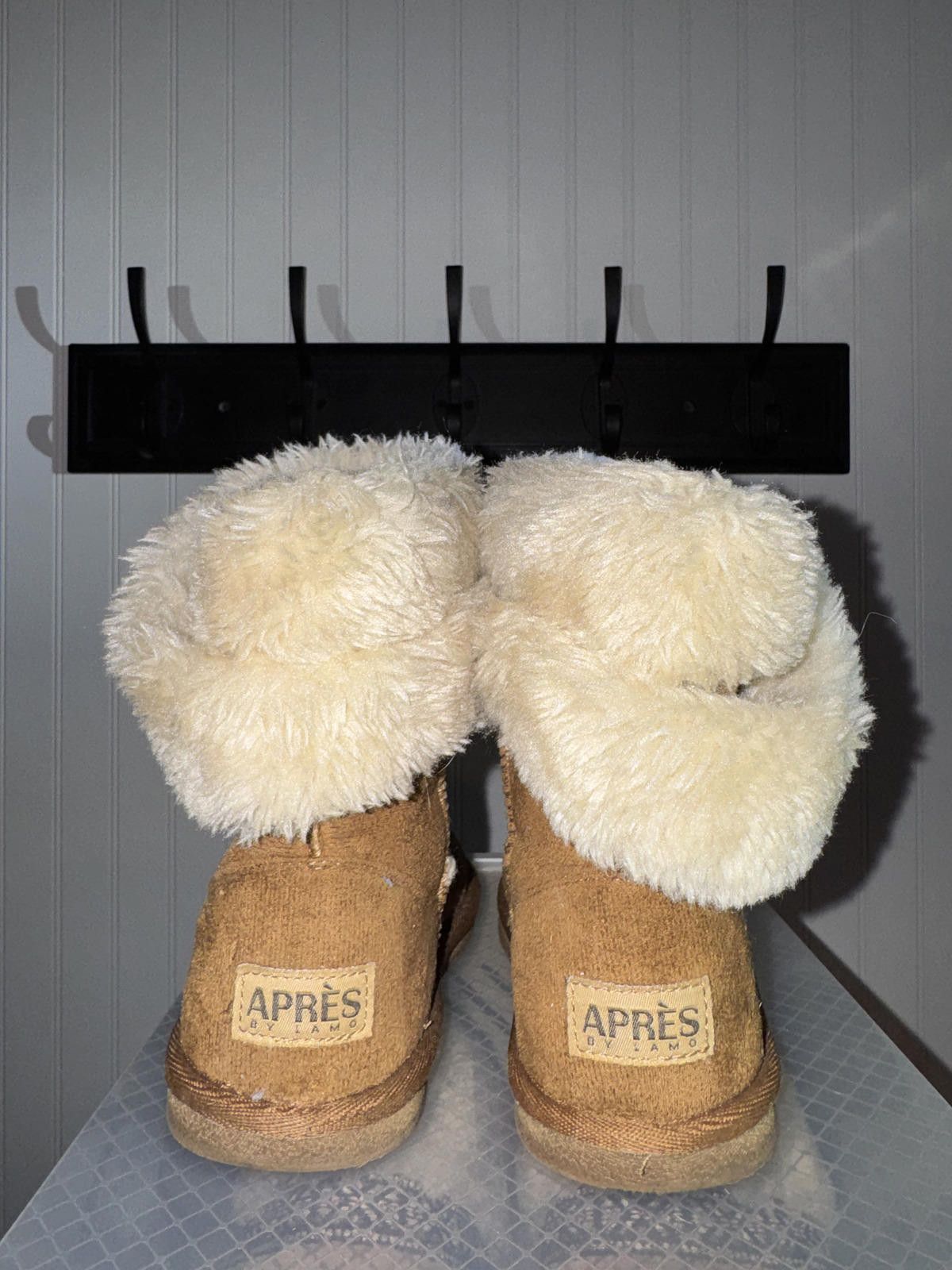 A.PRESSE APRES Brown Suede Shearling Lined Winter Boots Size US 4 / IT 34 - 3 Thumbnail