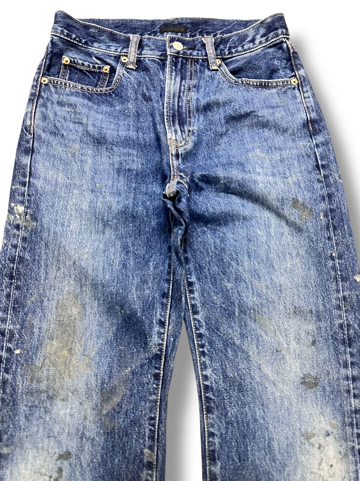 Japanese Brand Uniqlo Painted Striked Jeans With Baggy Wideleg Style Size US 30 / EU 46 - 3 Thumbnail
