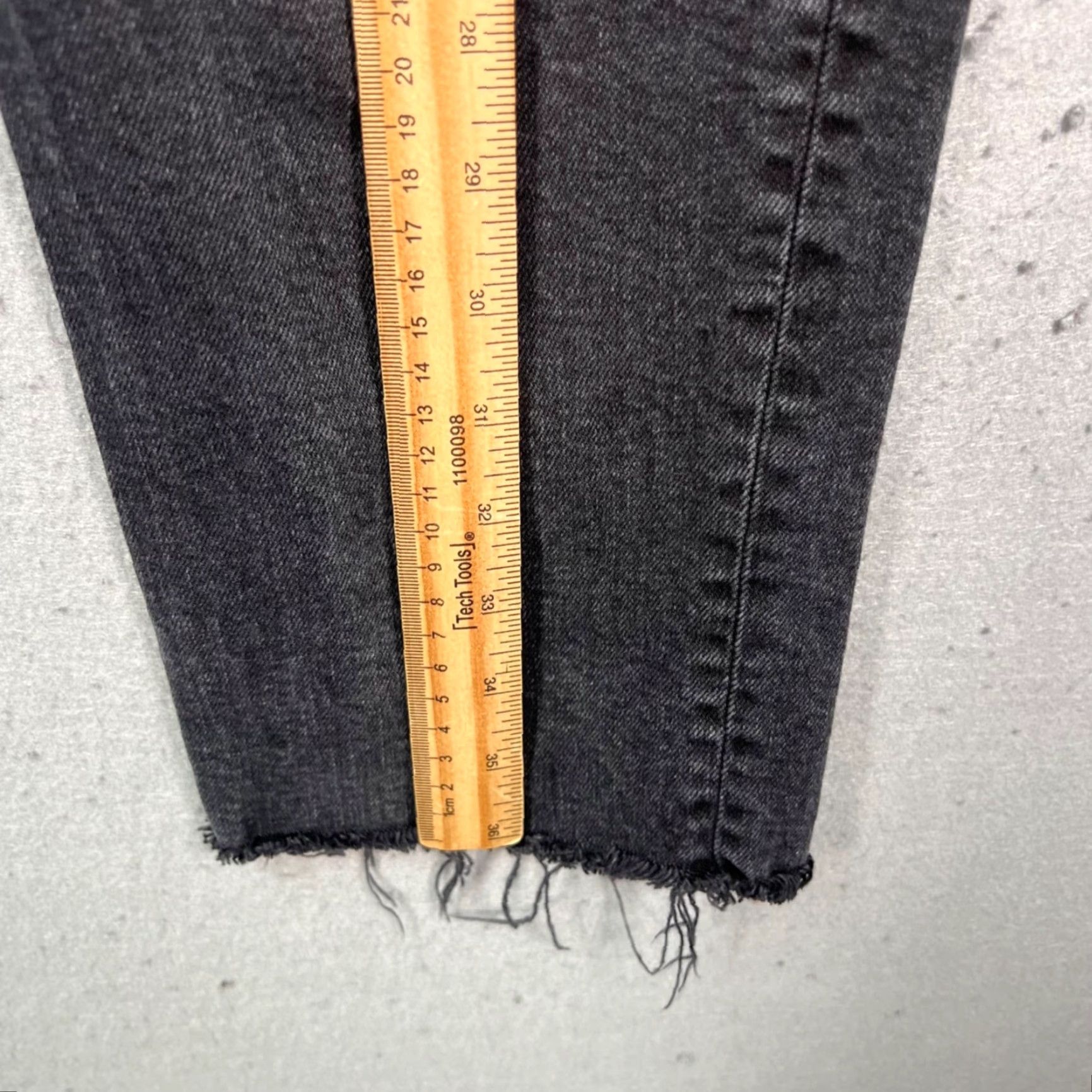RE/DONE Re/Done Womens Jeans Distressed Black Denim 26 Straight High Rise 5-Pocket Button Dark Wash Vintage No N/A Size 26" / US 2 / IT 38 - 6 Thumbnail